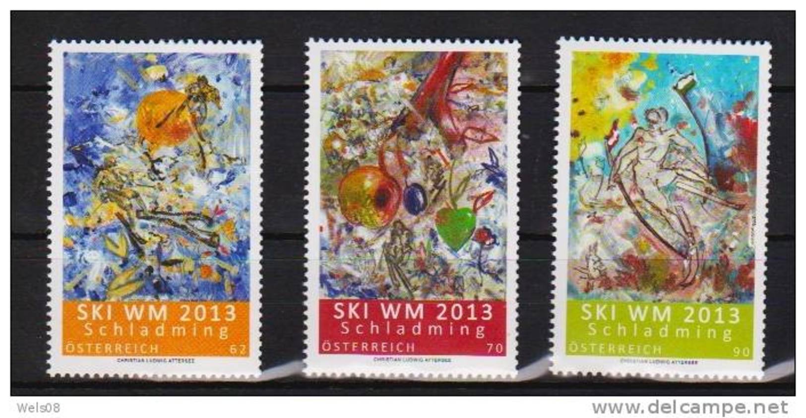 Österreich 2013:  "Ski WM" Kpl.Satz  Postfrisch (siehe Foto/Scan) - Unused Stamps