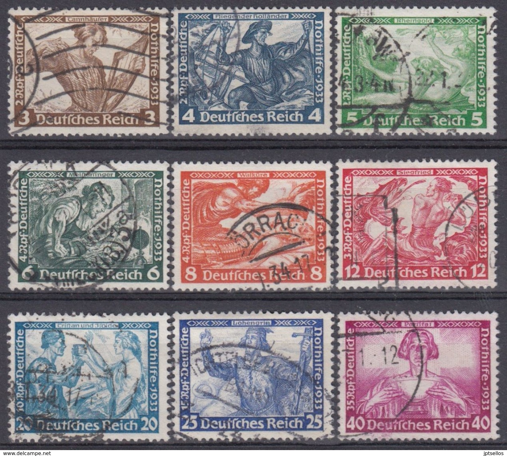 ALEMANIA IMPERIO 1933 Nº 470/78 USADO - Used Stamps