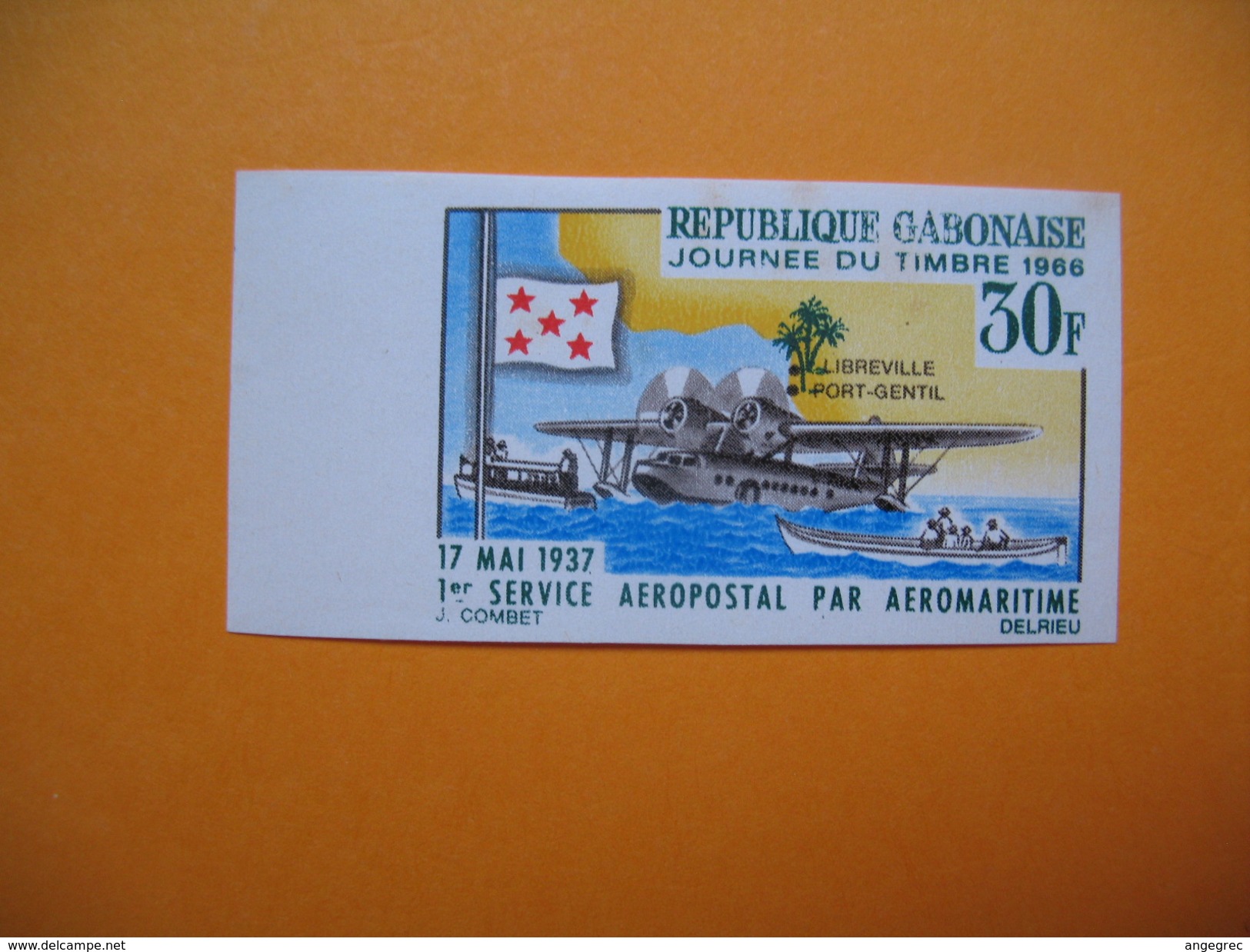 Timbre Non Dentelé   N° 201  Journée Du Timbre   1966 - Gabon (1960-...)