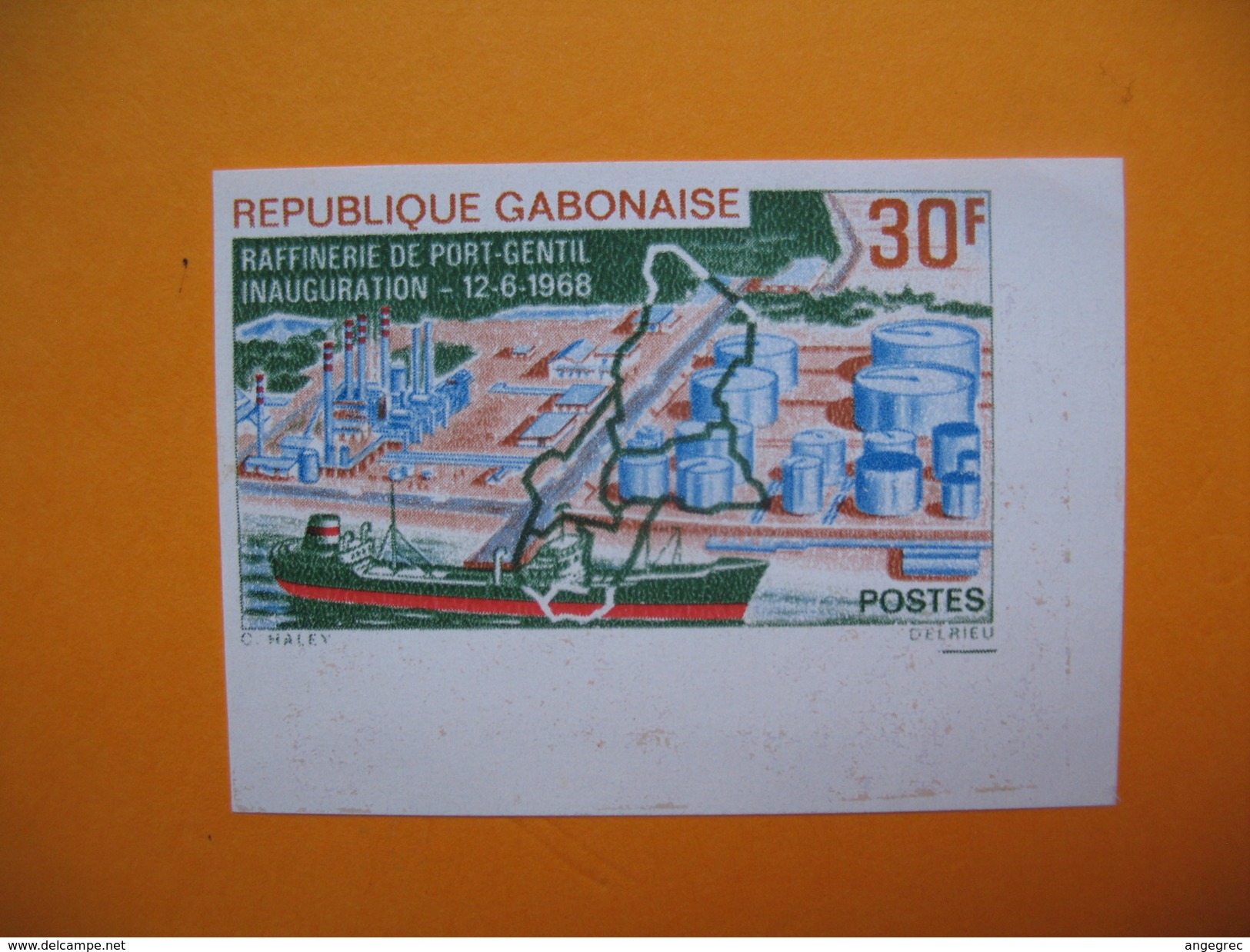 Timbre Non Dentelé   N° 229  Inauguration De La Raffinerie De Port-Gentil   1968 - Gabon (1960-...)