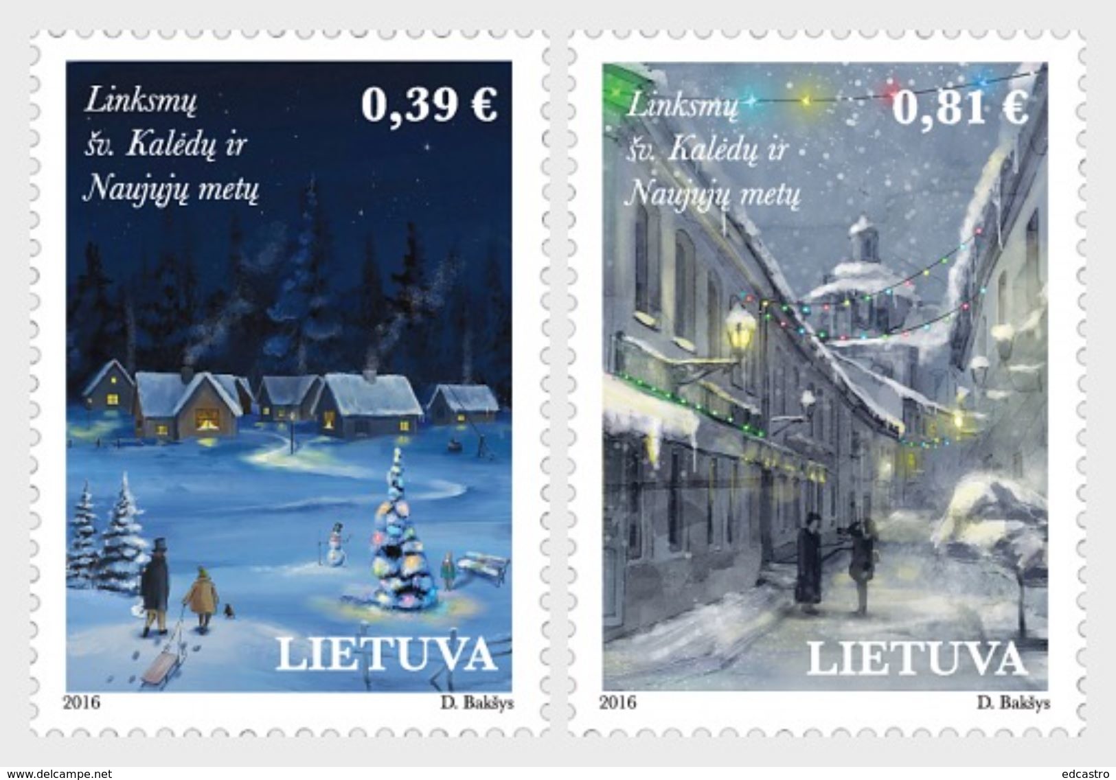 LITHUANIA 2016 Holy Christmas And New Year 2016 - Lithuania