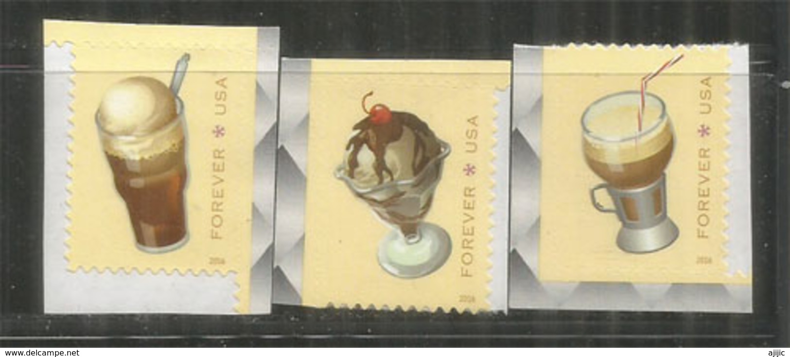 Etats-Unis. Ice Cream Coffee & Chocolate Favourites. 3 Timbres Neufs ** Année 2016 - Ernährung