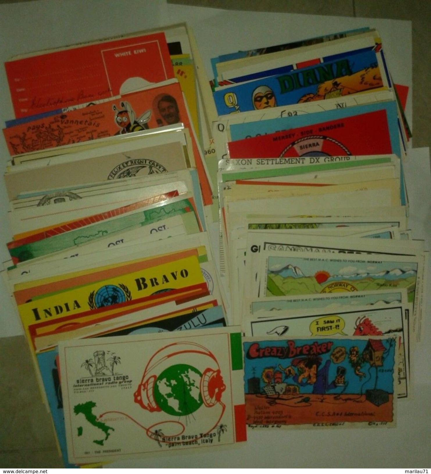 7355 QSL Radioamatori Circa 250 Cartoline Da Tutto Il Mondo Anni '80 Personalizzate - Radio Amatoriale