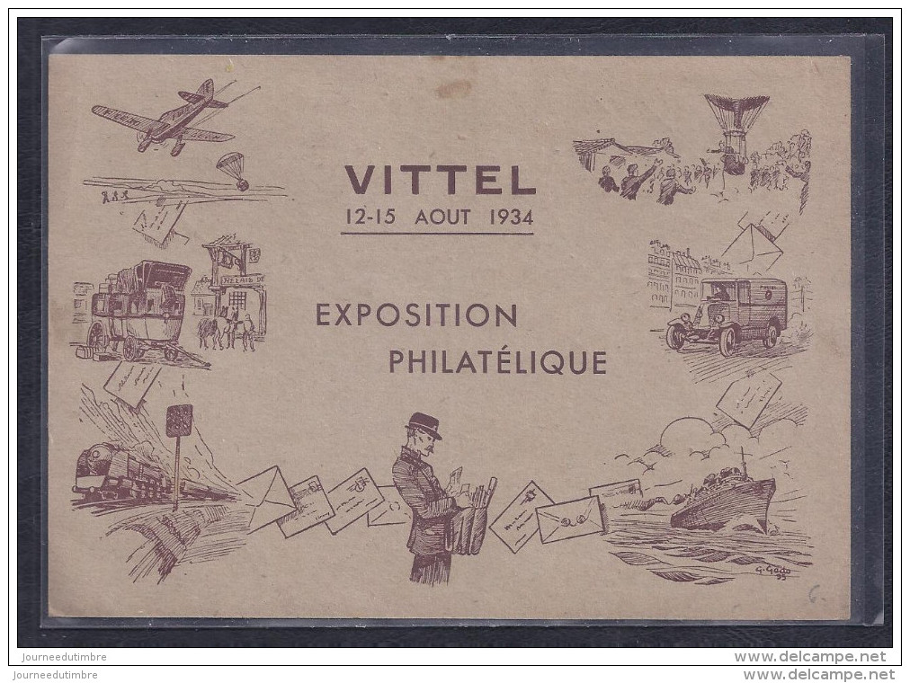 Entier Postal 40c Paix Repiquage Exposition Philatelique Vittel 1934 - AK Mit Aufdruck (vor 1995)