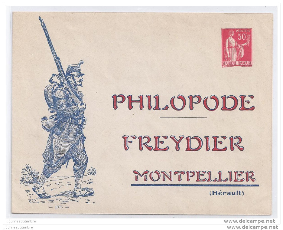 Entier Postal 50 C Paix Le Philopode Montpellier Soldat - Enveloppes Repiquages (avant 1995)