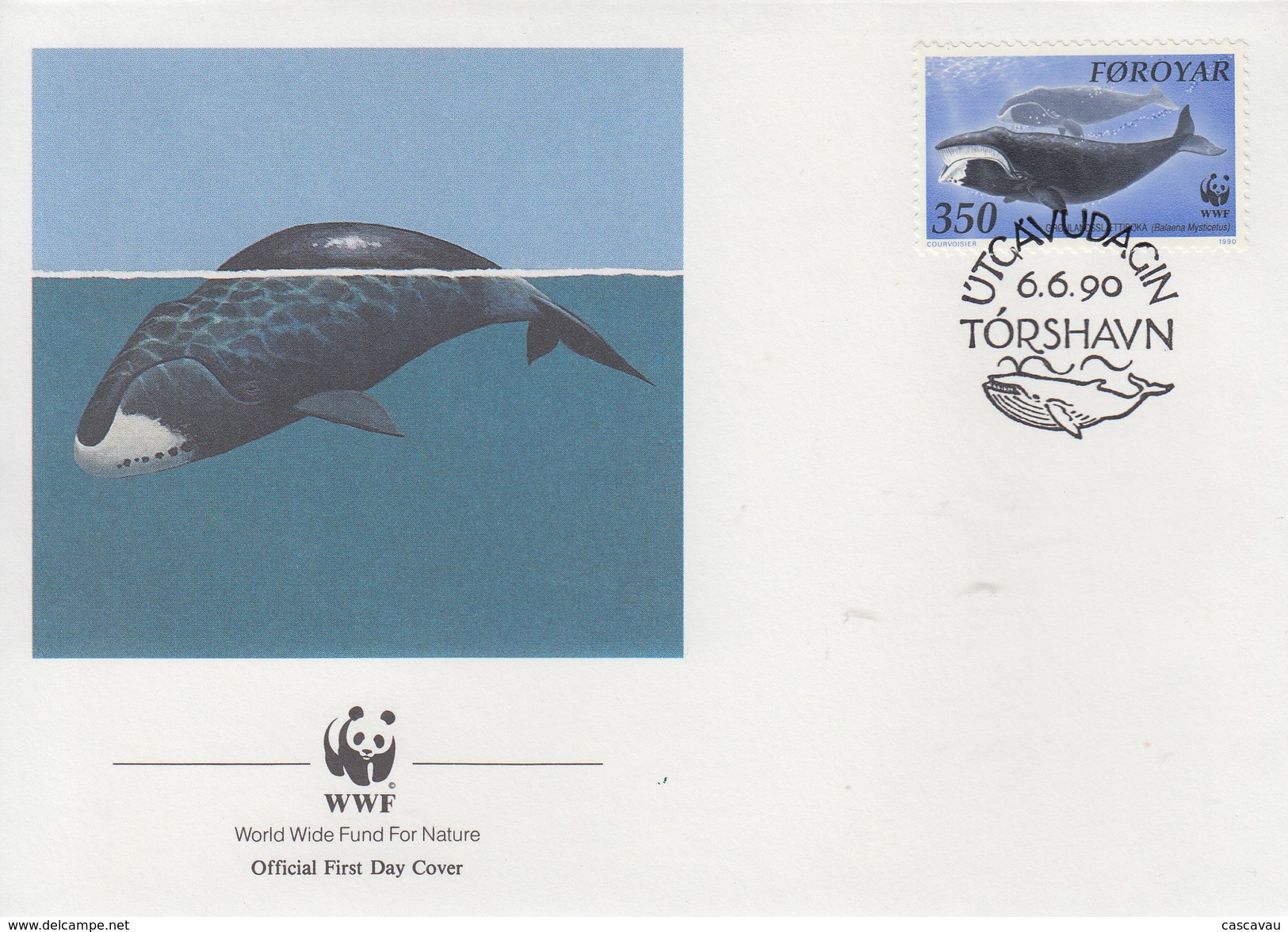 Enveloppe  FDC   1er   Jour    ILES  FEROE      MAMMIFERES    MARINS      WWF    1990 - FDC