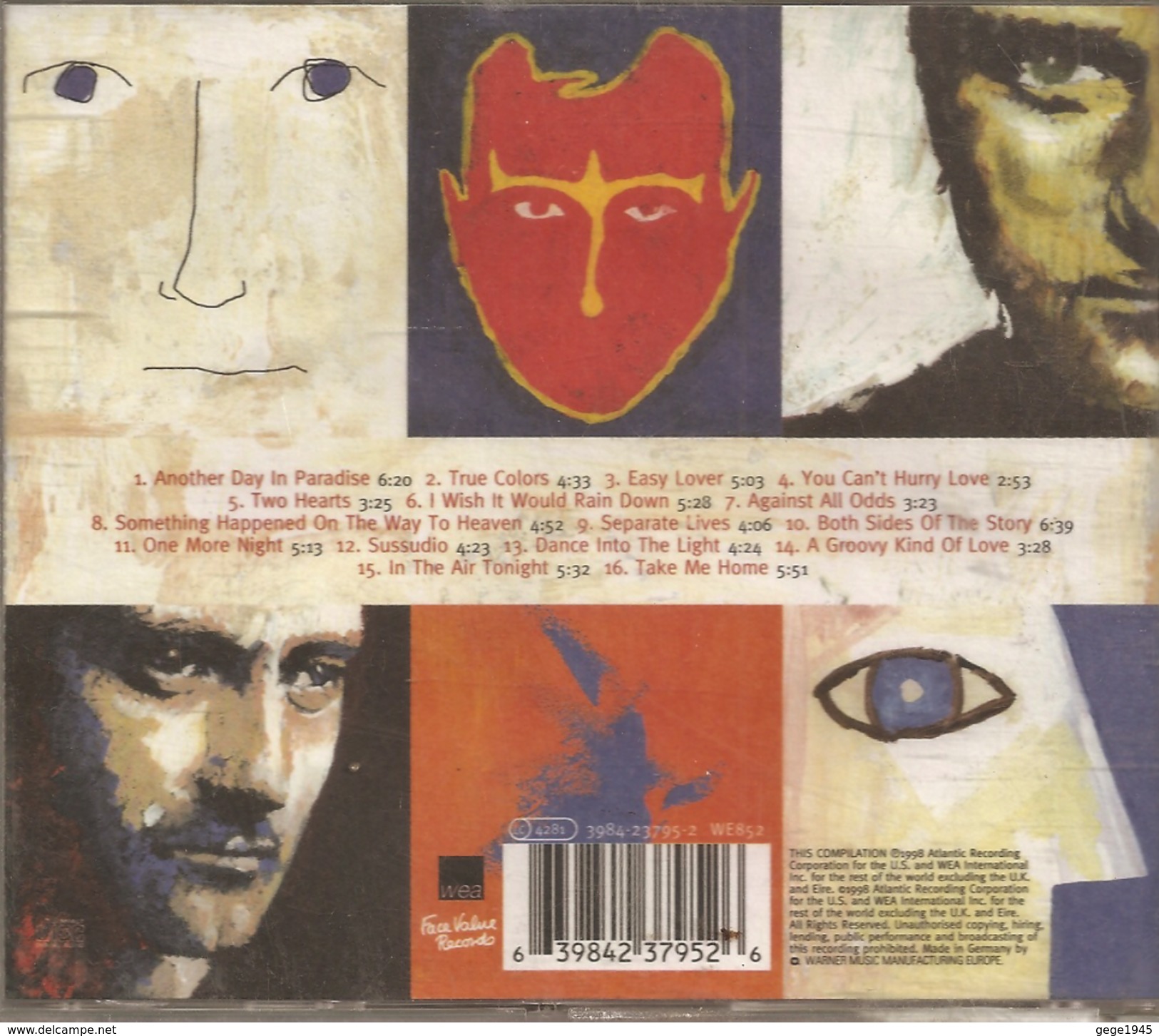 CD    Phil  Collins  "  Hits   De  1998   Avec  16  Titres - Other - English Music