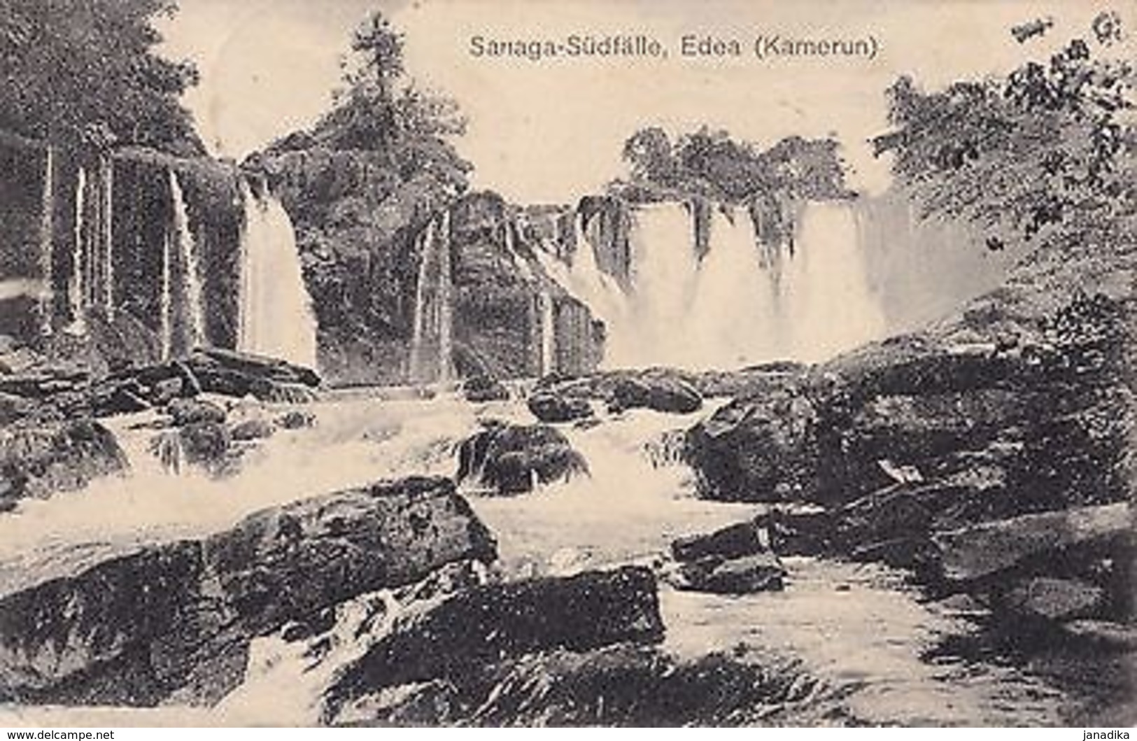 K 46 - Kamerun Sanaga-Südfälle, 1913 Gelaufen, 1 Marke Entfernt, Andere Def. - Ehemalige Dt. Kolonien