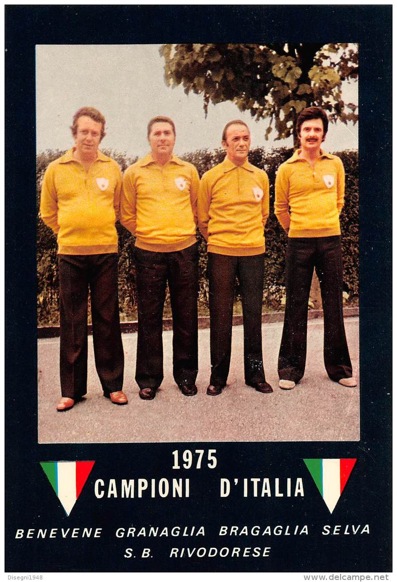 07145 "S.B. RIVODORESE / BENEVENE,GRANAGLIA, BRAGAGLIA, SELVA - CAMPIONI D'ITALIA 1975" FOTOGRAFIA ORIG. - Boule/Pétanque