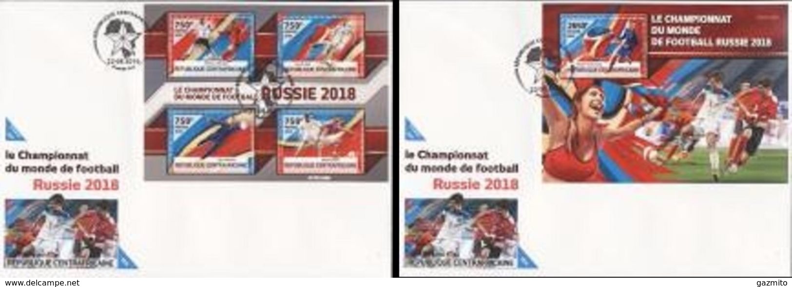 Centrafrica 2016, Football World Cup In Russia 2018, 4val In BF +BF In 2FDC - 2018 – Rusia
