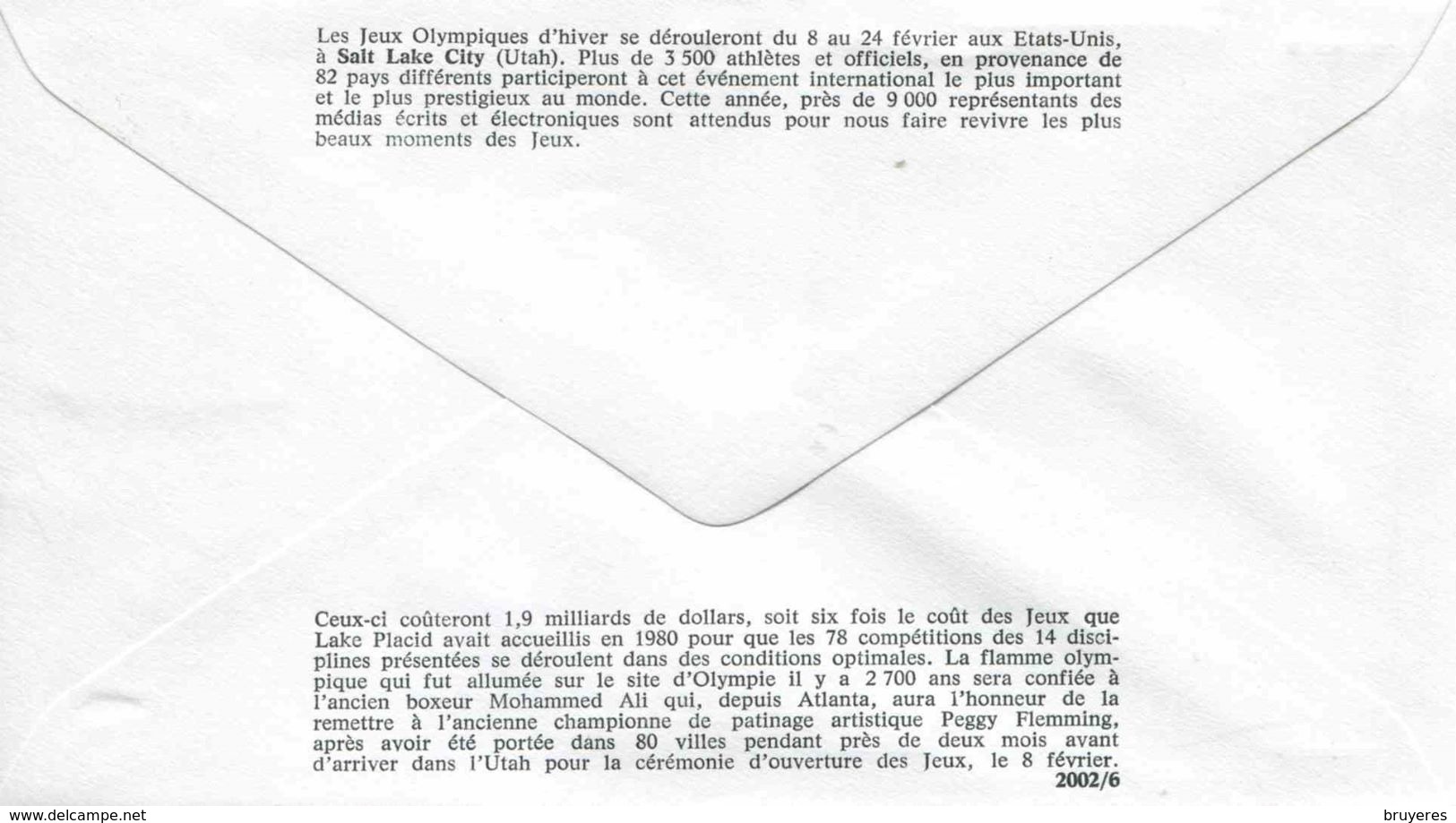 ENV PJ De 2002 Avec Timbre Et Illut."JO D'Hiver Salt Lake City" - Oblit. PJ Albertville 26.01.2002 - Hiver 2002: Salt Lake City