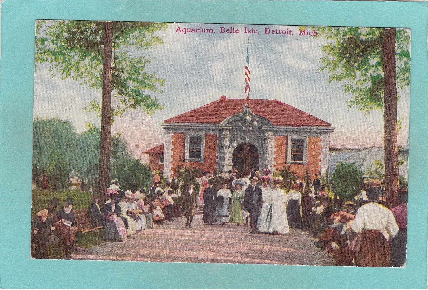 Old Postcard Of Belle Isle Aquarium,Belle Isle Park,Detroit, Michigan,United States,V26. - Detroit