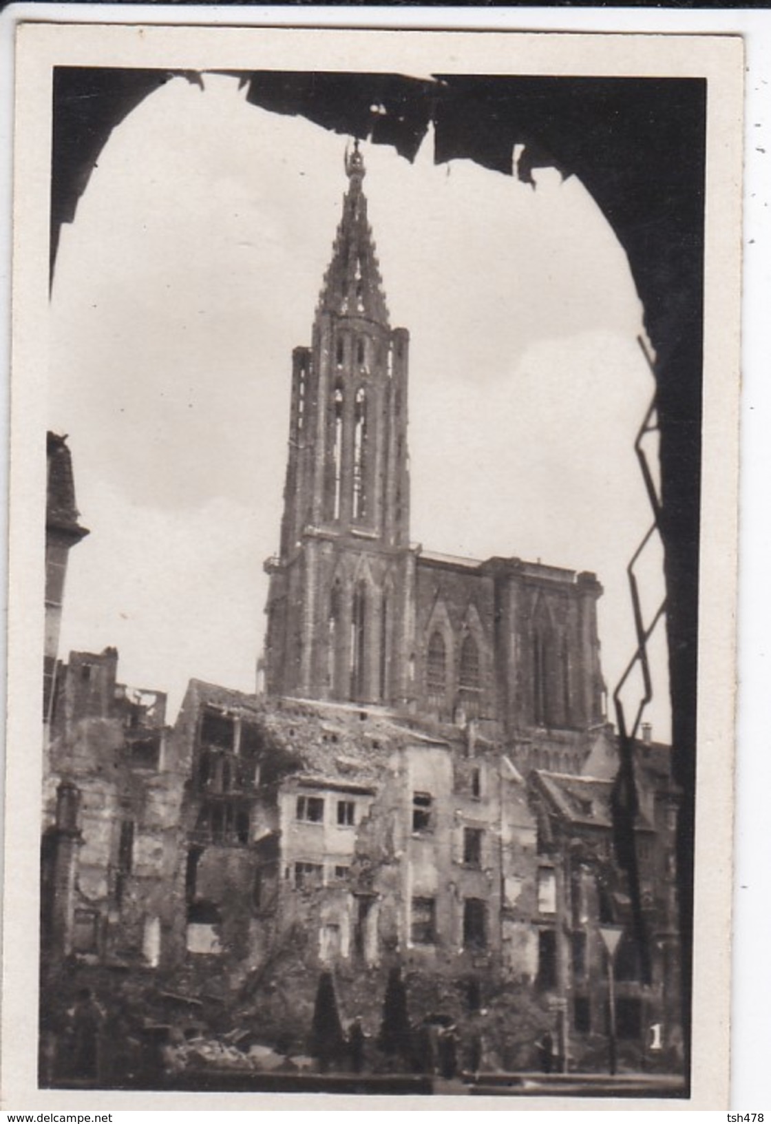 MINI PHOTO--67---STRASBOURG  Cathedrale--libération Alsace Et La Lorraine Libérées--voir 2 Scans - Other & Unclassified