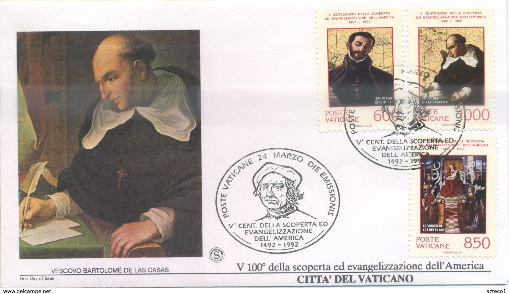 VATICANO - FDC FILAGRANO 1992 - SCOPERTA ED EVANGELIZZAZIONE DELL'AMERICA - FDC