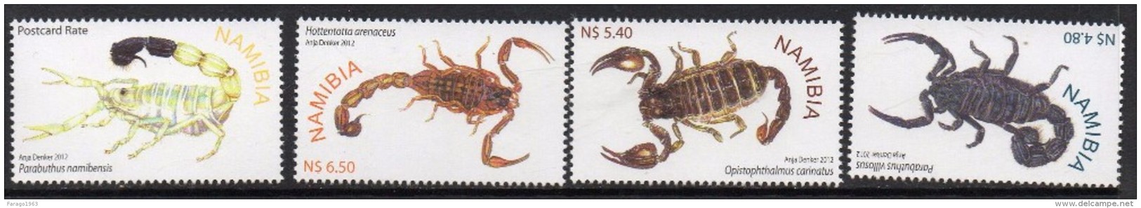 2012 Namibia Scorpions  Complete Set  Of 4 MNH - Namibia (1990- ...)