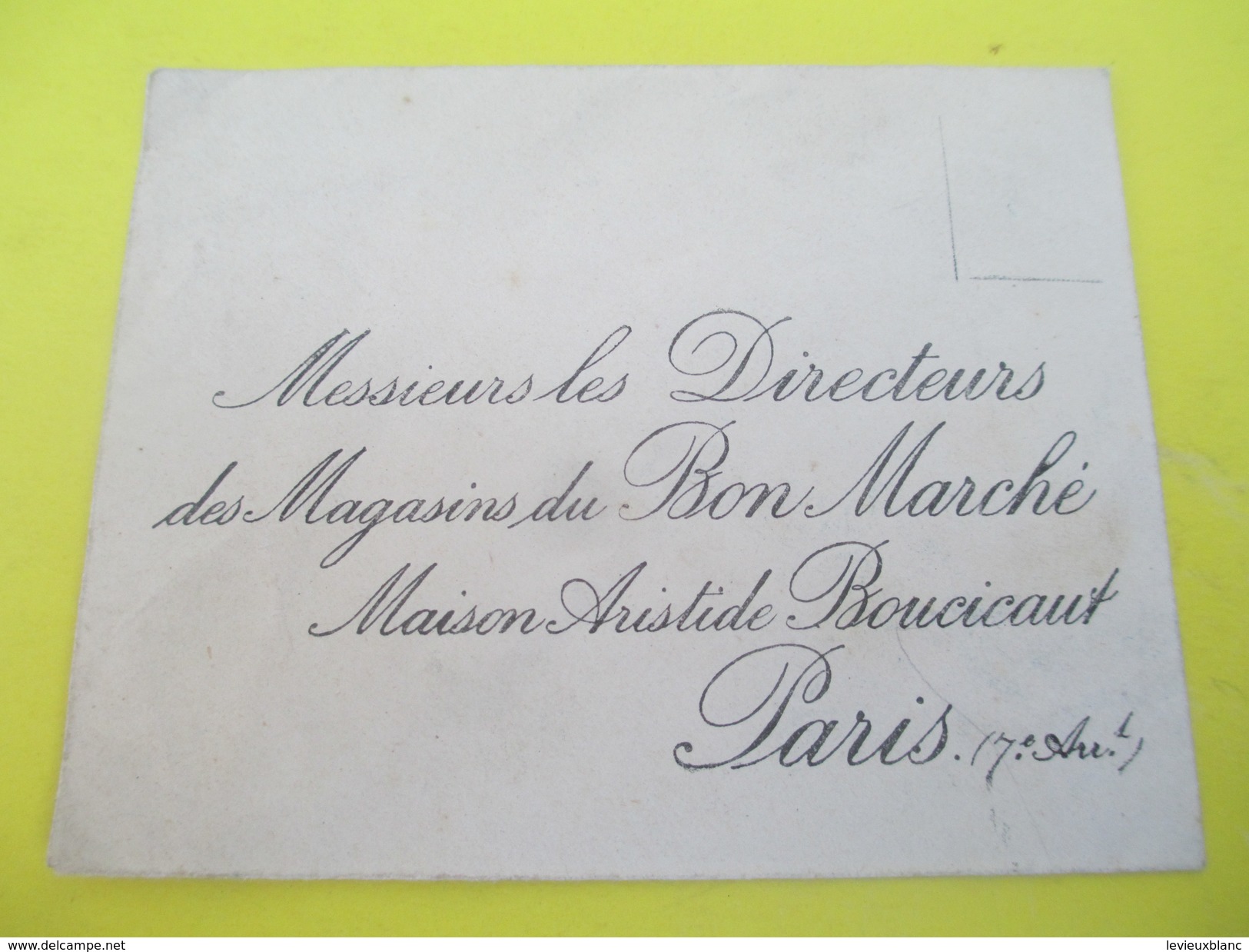 Enveloppe Commerciale/Magasins Du Bon Marché/ Maison Aristide Boucicaut//Paris /Vers 1910-1920   CAC74 - Altri & Non Classificati