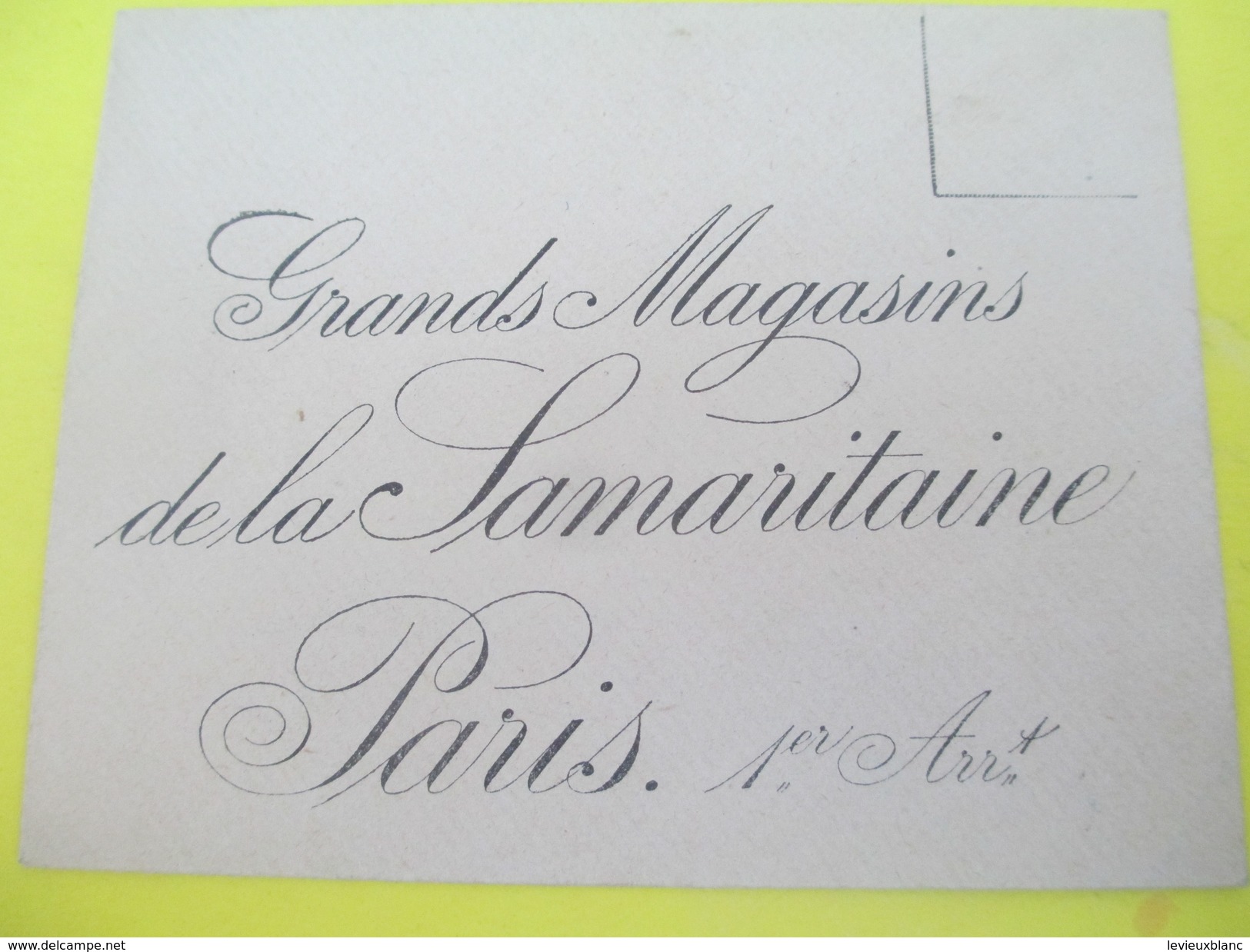 Enveloppe Commerciale/Grands Magasins De La Samaritaine/Paris /Vers 1910-1920   CAC75 - Autres & Non Classés