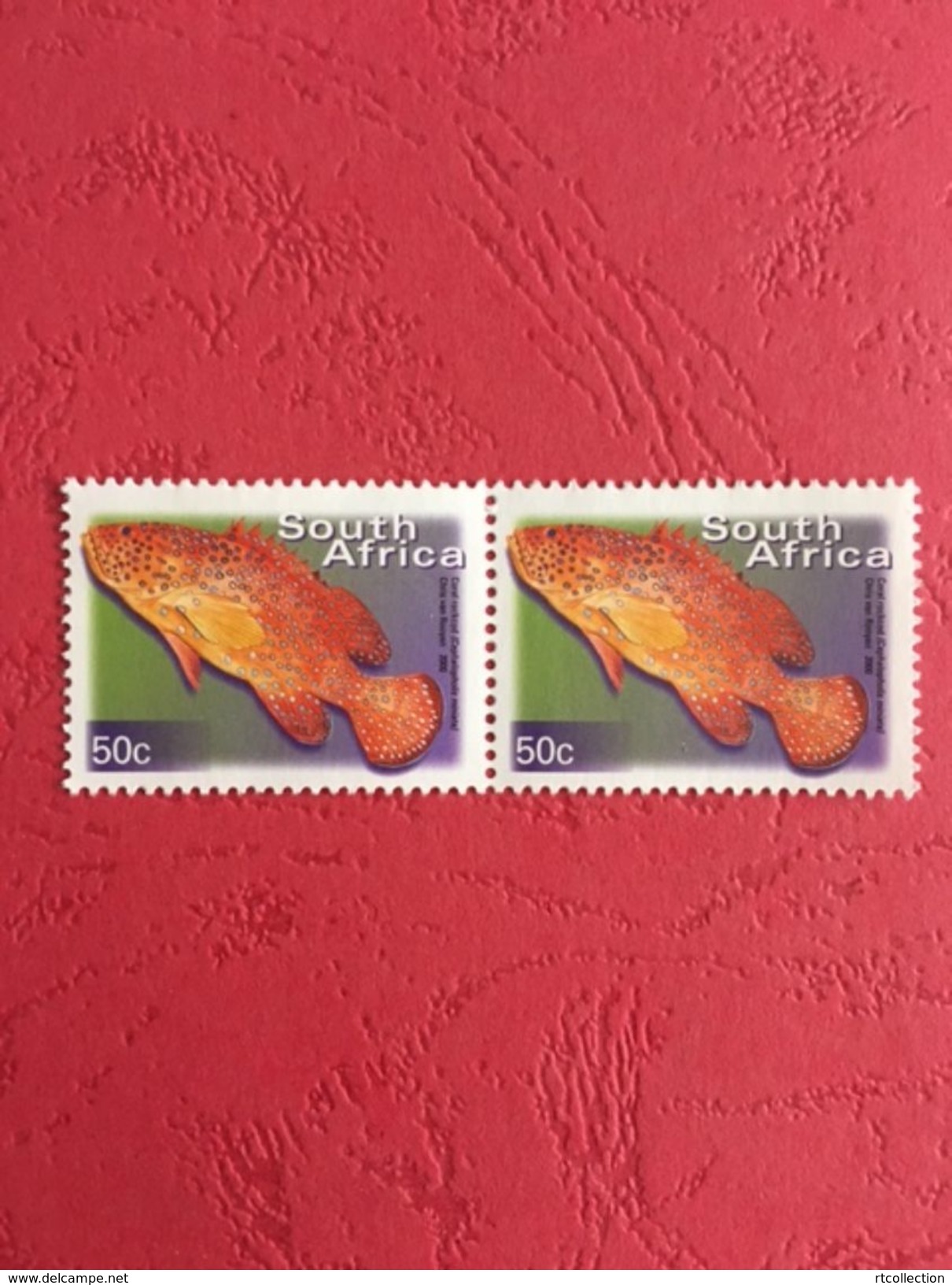 South Africa 2000 Pair Coral Rockcod Fishes Fish Animals Marine Life Sealife Nature Fauna 50c Stamps MNH SG 1210 - Ungebraucht