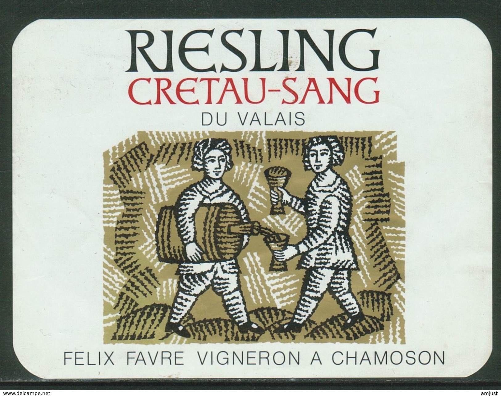 Rare // Etiquette //  Riesling, Félix Favre, Chamoson, Valais,Suisse - Autres & Non Classés