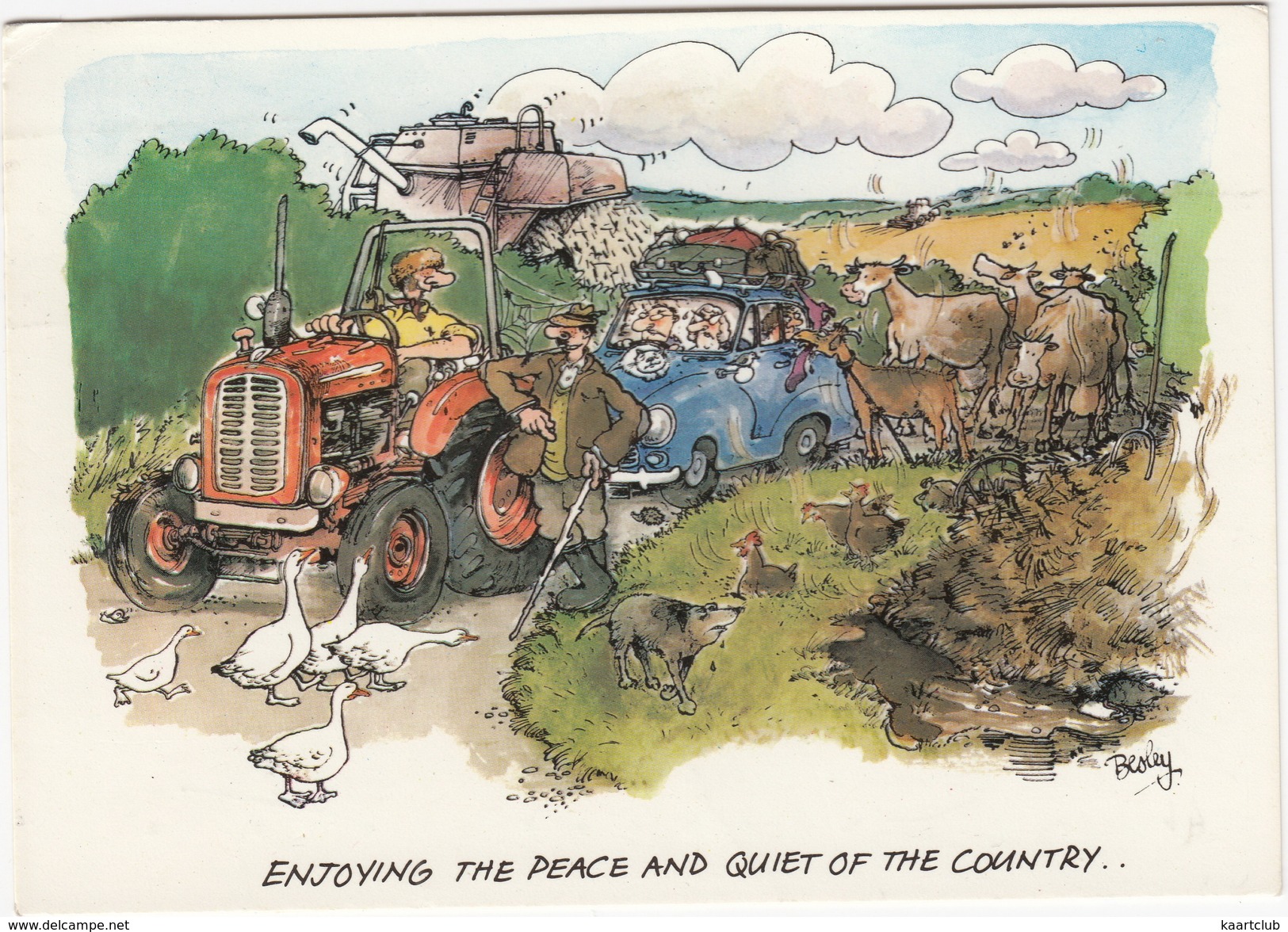 Sand Road: 'Enjoying The Peace And Quiet Of The Country' - Tractor, Car, Combine Harvester -  (U.K.) - PKW