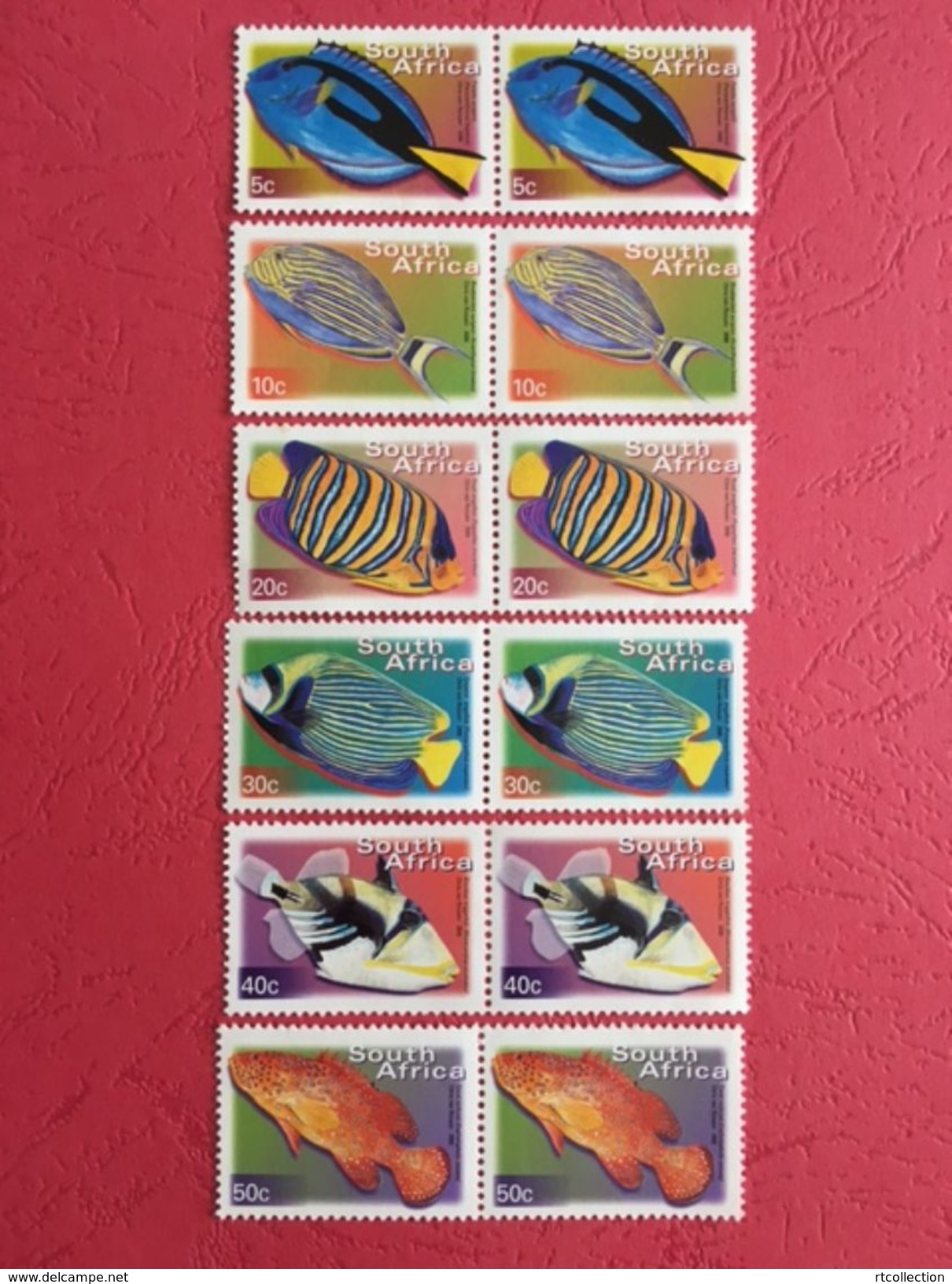 South Africa 2000 - 6 Pair Of 12 Fishes Fish Animals Marine Life Sealife Nature Fauna Stamps MNH SG 1205-1210 - Unused Stamps