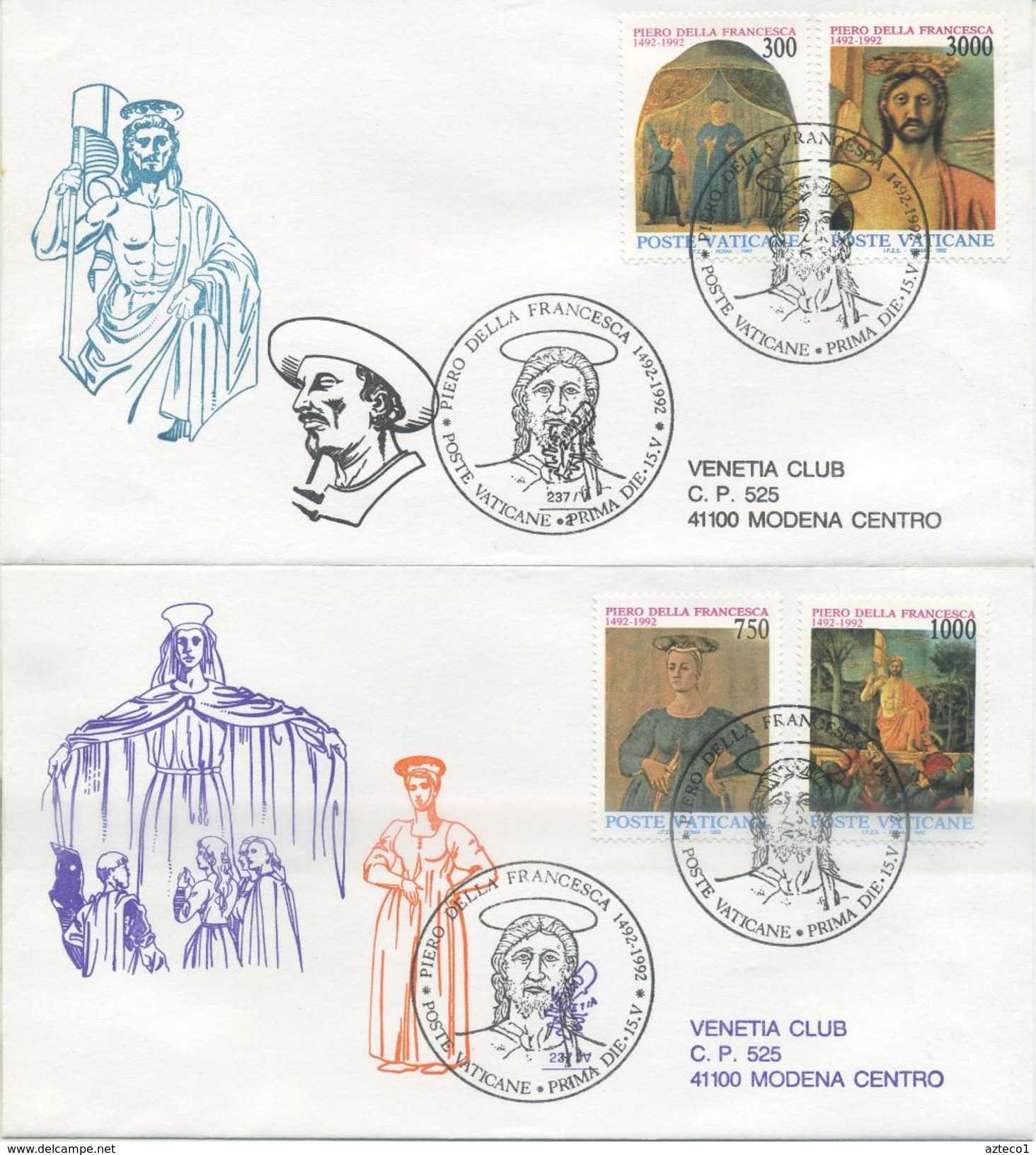 VATICANO - FDC  VENETIA 1992 - PIERO DELLA FRANCESCA - ARTE - VIAGGIATE PER MODENA - FDC