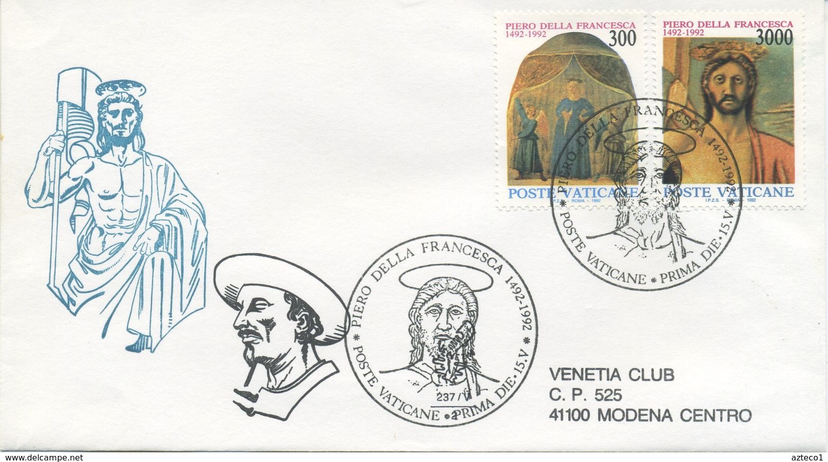 VATICANO - FDC  VENETIA 1992 - PIERO DELLA FRANCESCA - ARTE - VIAGGIATE PER MODENA - FDC