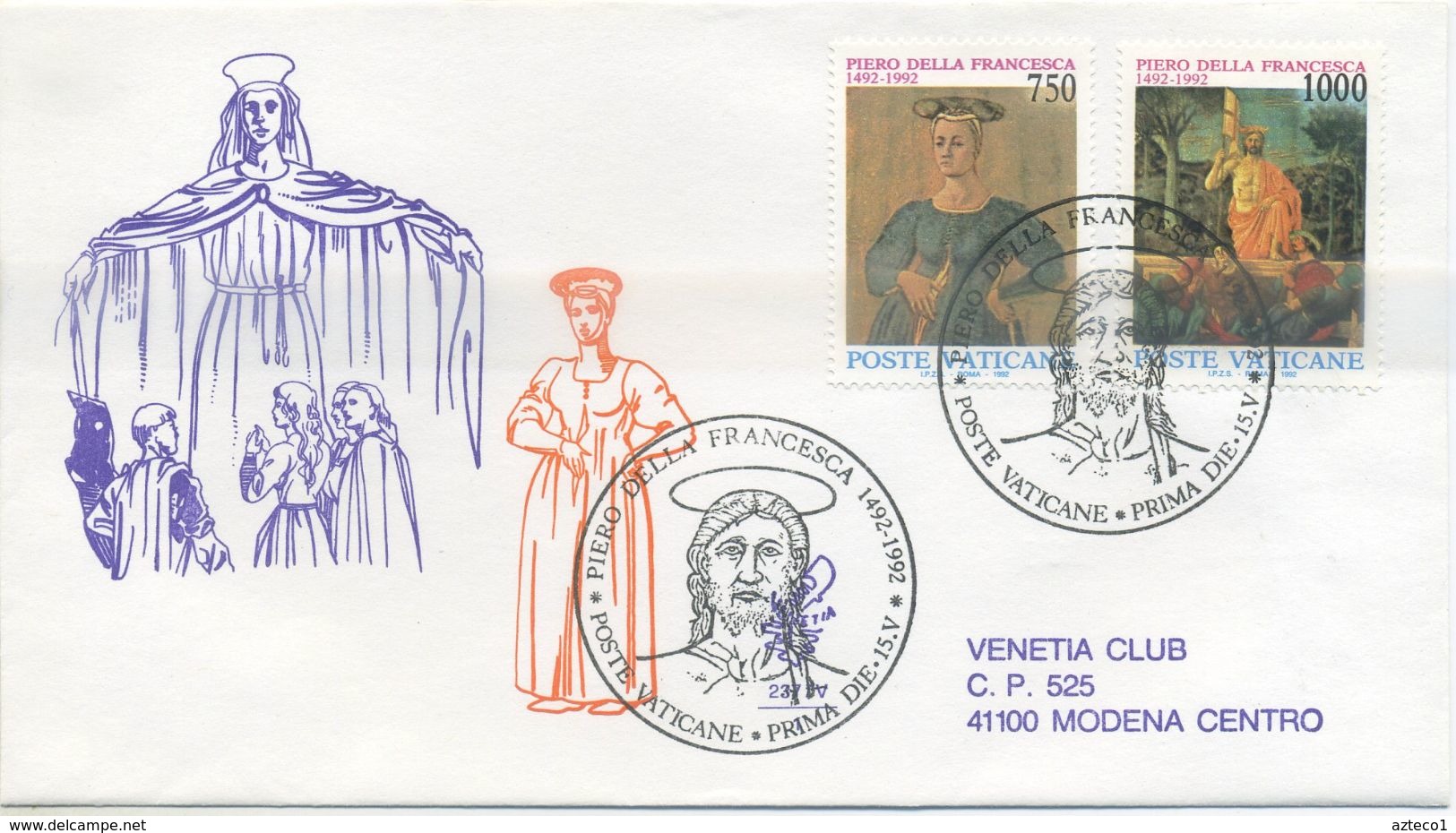 VATICANO - FDC  VENETIA 1992 - PIERO DELLA FRANCESCA - ARTE - VIAGGIATE PER MODENA - FDC