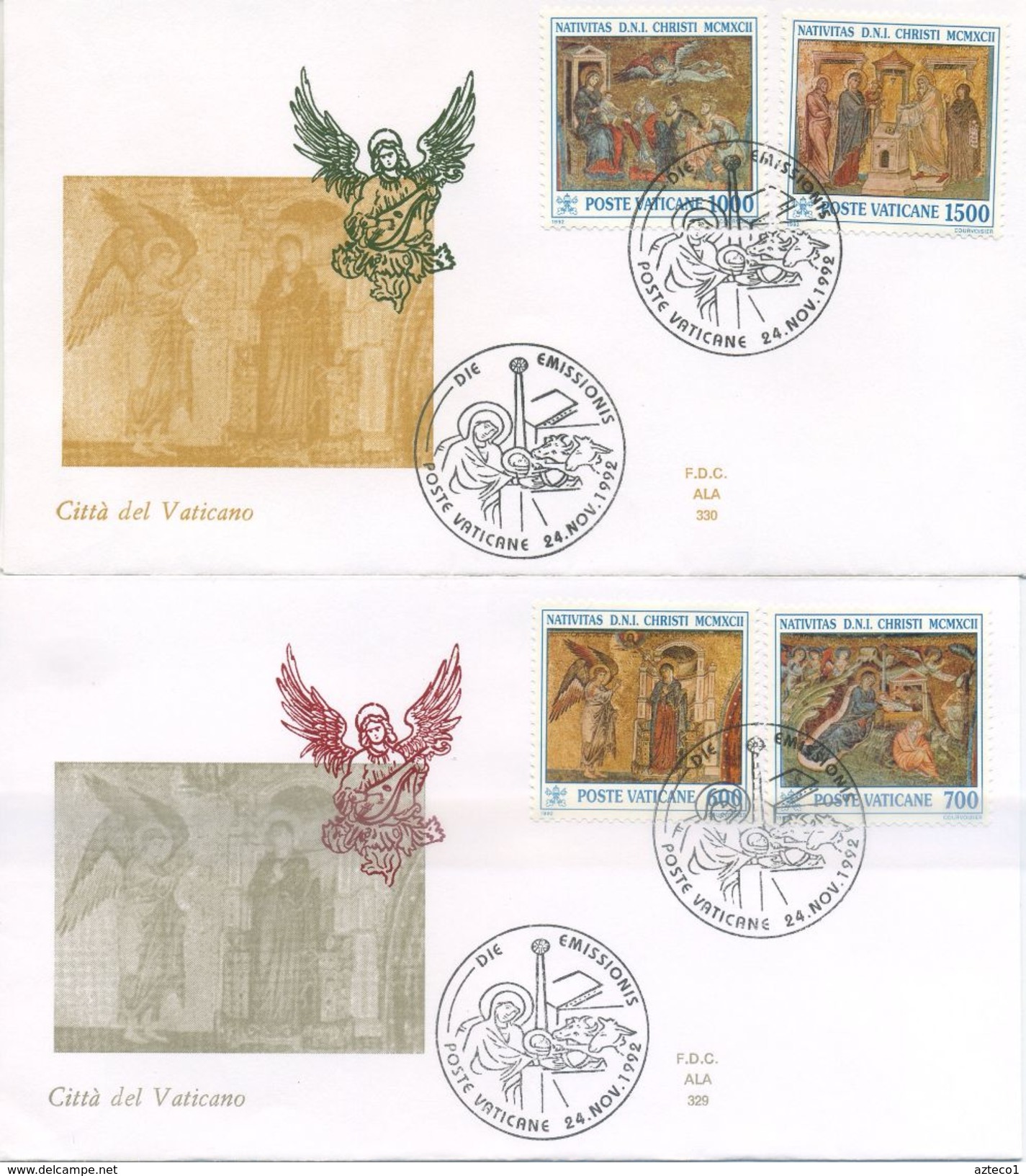 VATICANO - FDC  ALA 1992 - NATALE - ARTE - FDC