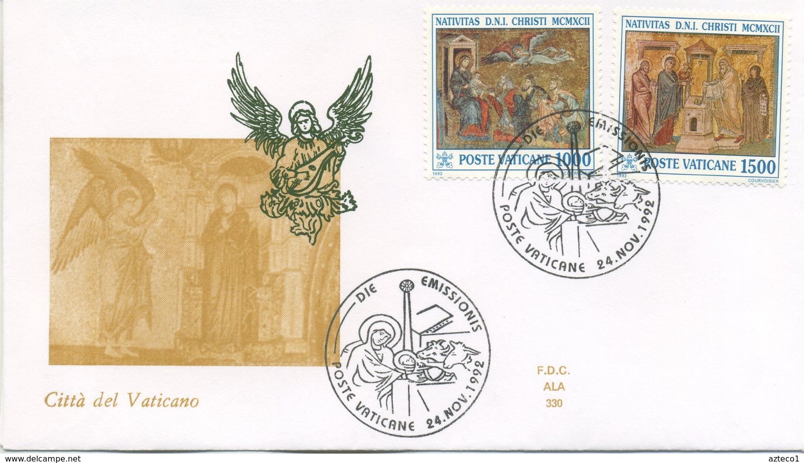 VATICANO - FDC  ALA 1992 - NATALE - ARTE - FDC