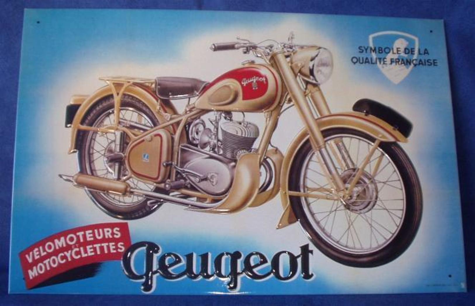 Plaque Métal "PEUGEOT" Vélomoteur Motocyclette - Plaques En Tôle (après 1960)