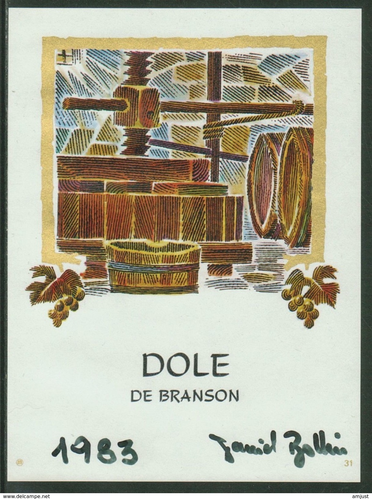 Rare // Etiquette // Dôle De Branson 1983, Daniel Bollin Valais,Suisse - Autres & Non Classés