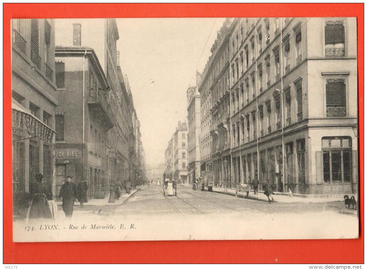 MIL-05 Lyon  Rue De Marseille.. Circulé 1913 - Lyon 7