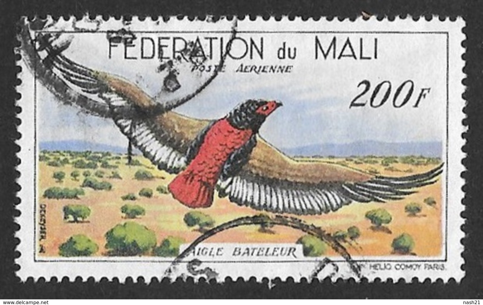 Timbre Du Mali  ( Fédération )  De  1960   '   Yvert  N° 3  '    200 F. Aigle Bateleur - Mali (1959-...)