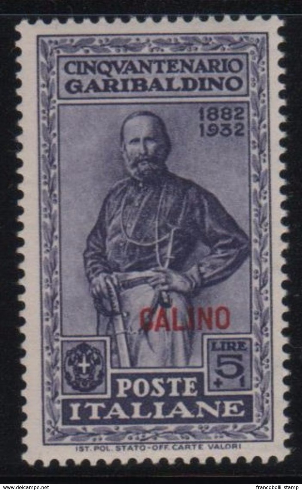 1932 Egeo Garibaldi 5 L. MNH - Egée (Calino)