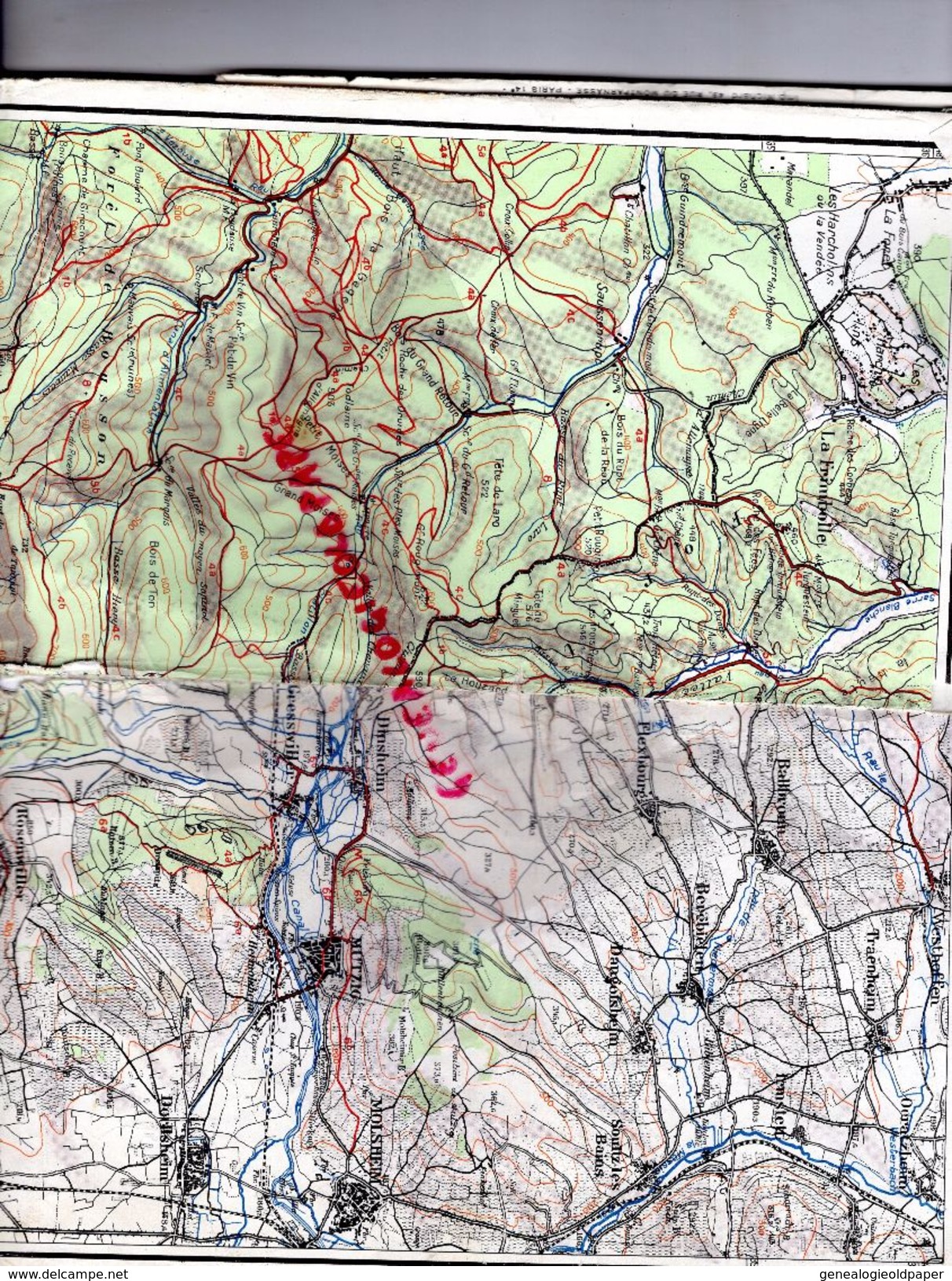 67- MONT SAINT ODILE-VALLEE DE LA BRUCHE-CARTE DES VOSGES-HOTEL VICTOR NEUHAUSER-1965- LE CLUB VOSGIEN-SIEGE STRASBOURG - Cartes Topographiques