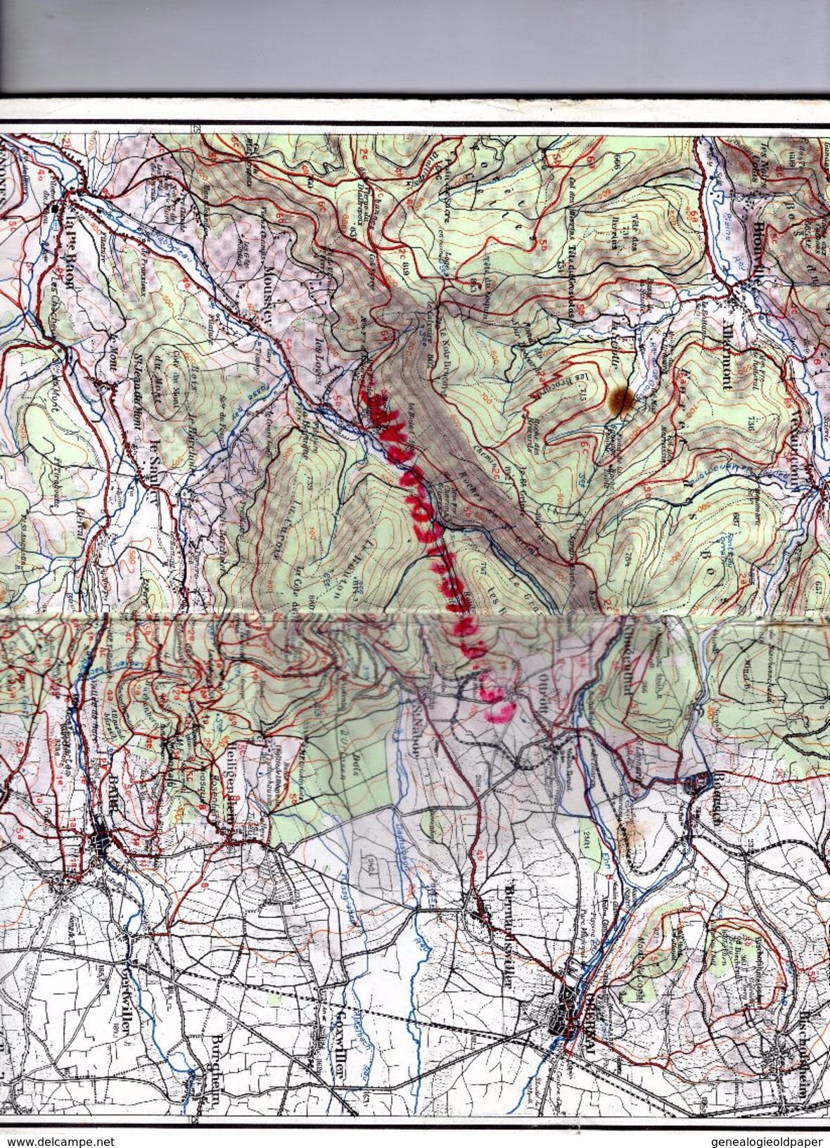 67- MONT SAINT ODILE-VALLEE DE LA BRUCHE-CARTE DES VOSGES-HOTEL VICTOR NEUHAUSER-1965- LE CLUB VOSGIEN-SIEGE STRASBOURG