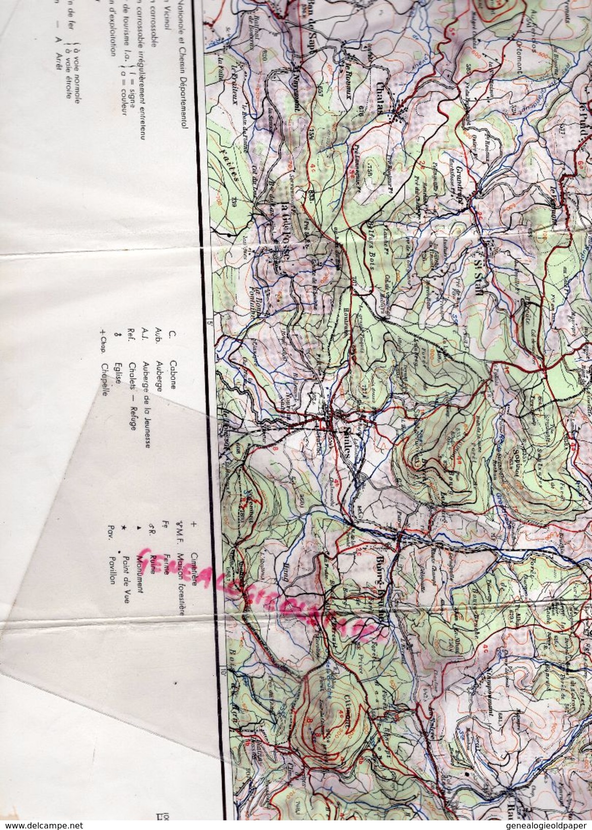 67- MONT SAINT ODILE-VALLEE DE LA BRUCHE-CARTE DES VOSGES-HOTEL VICTOR NEUHAUSER-1965- LE CLUB VOSGIEN-SIEGE STRASBOURG