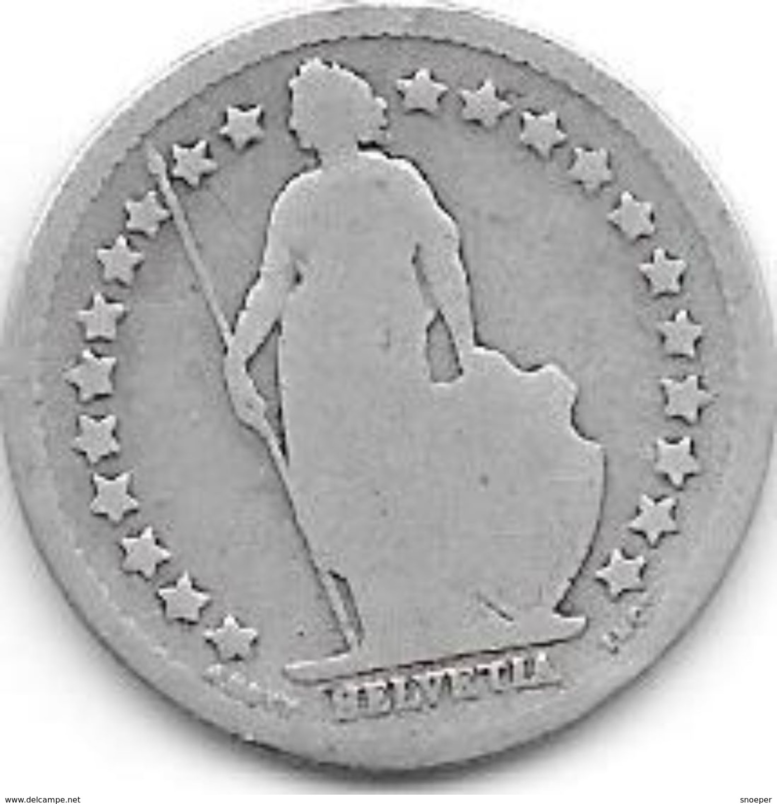 *switzerland 1/2 Franc 1879   Km 23  Vg+ - Otros & Sin Clasificación