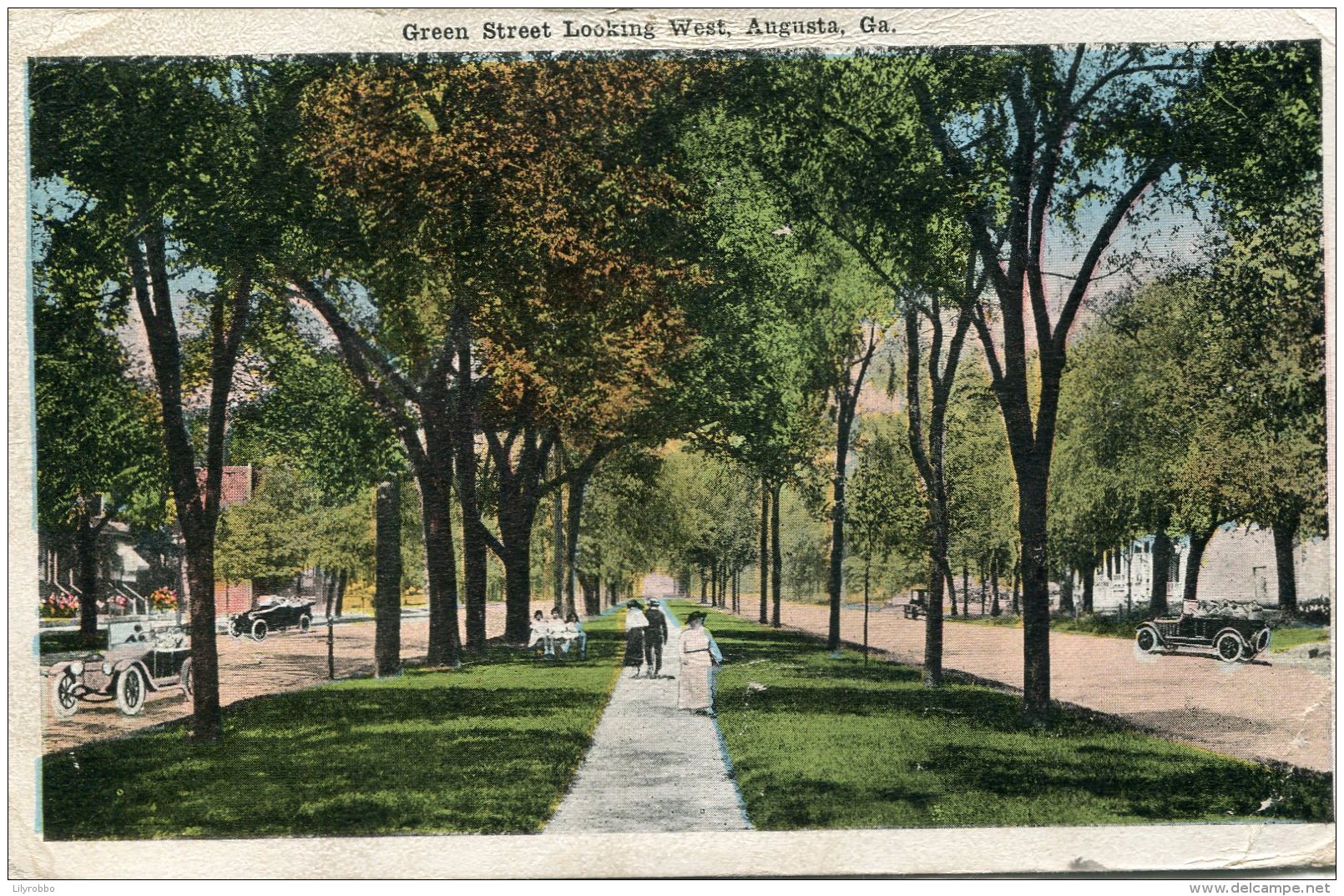 UNITED STATES -   Augusta - Green Street Looking West 1918 - Augusta