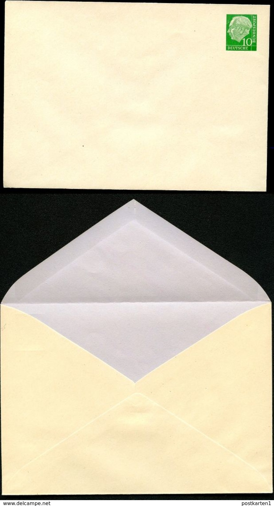Bund PU8 A1/001f Privat-Umschlag HELLBLAU ** 1954  NGK 20,00 € - Sobres Privados - Nuevos