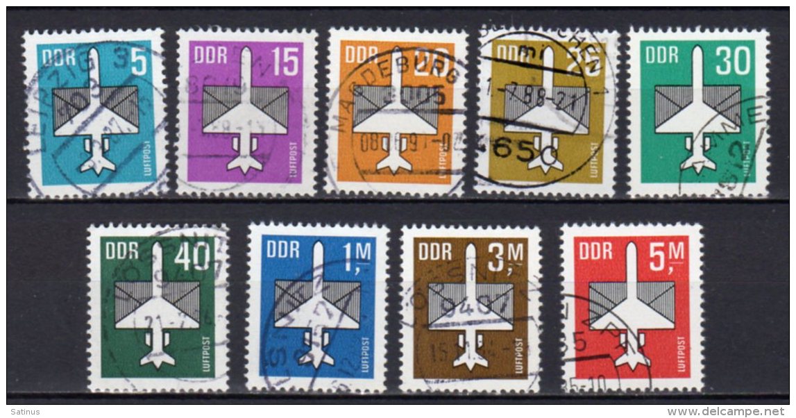DDR Flugpostmarken 2751-2753,2831-2832,2868,2967,3128-3129 Gestempelt Komplett - Gebraucht