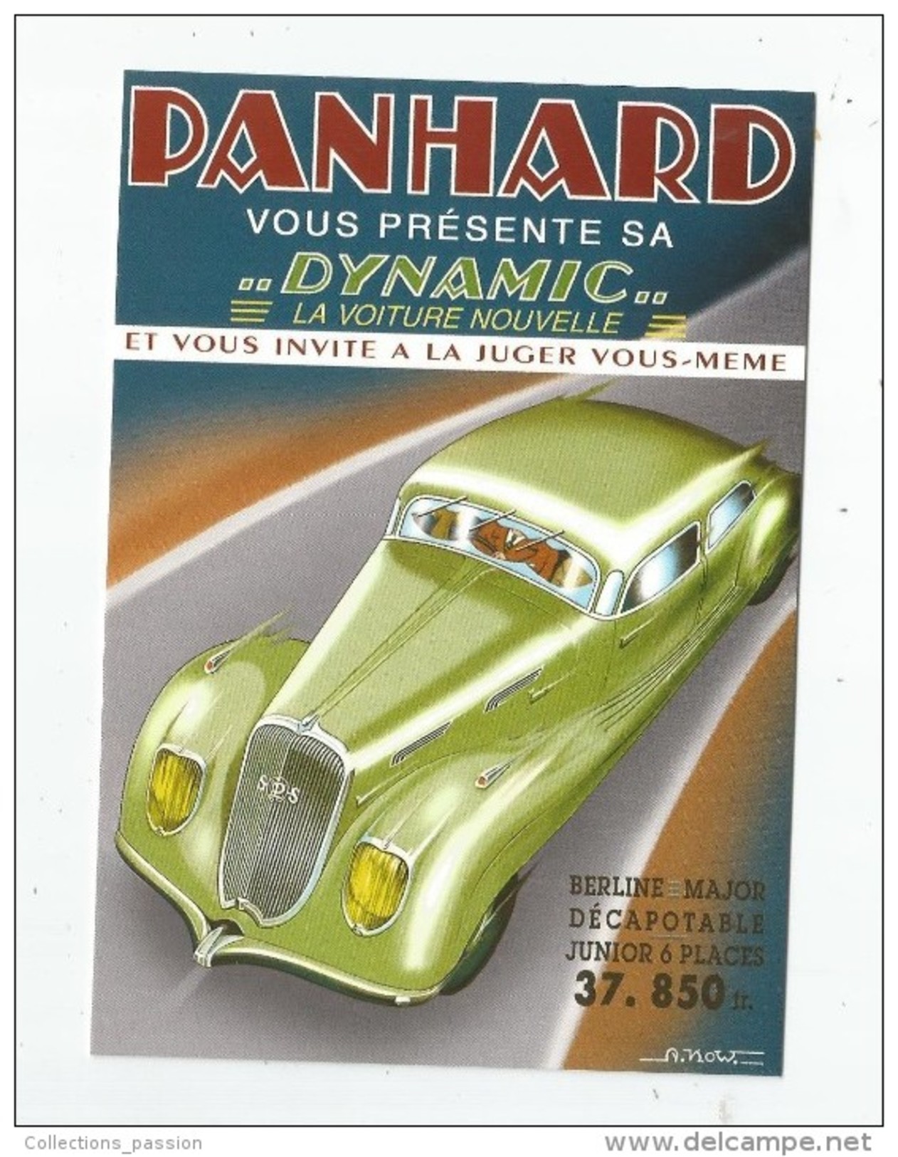 Cp , Collection LES ANCÊTRES DE L'AUTOMOBILE , Vierge  , PANHARD , DYNAMIC , 3.8L , 1936 - Turismo