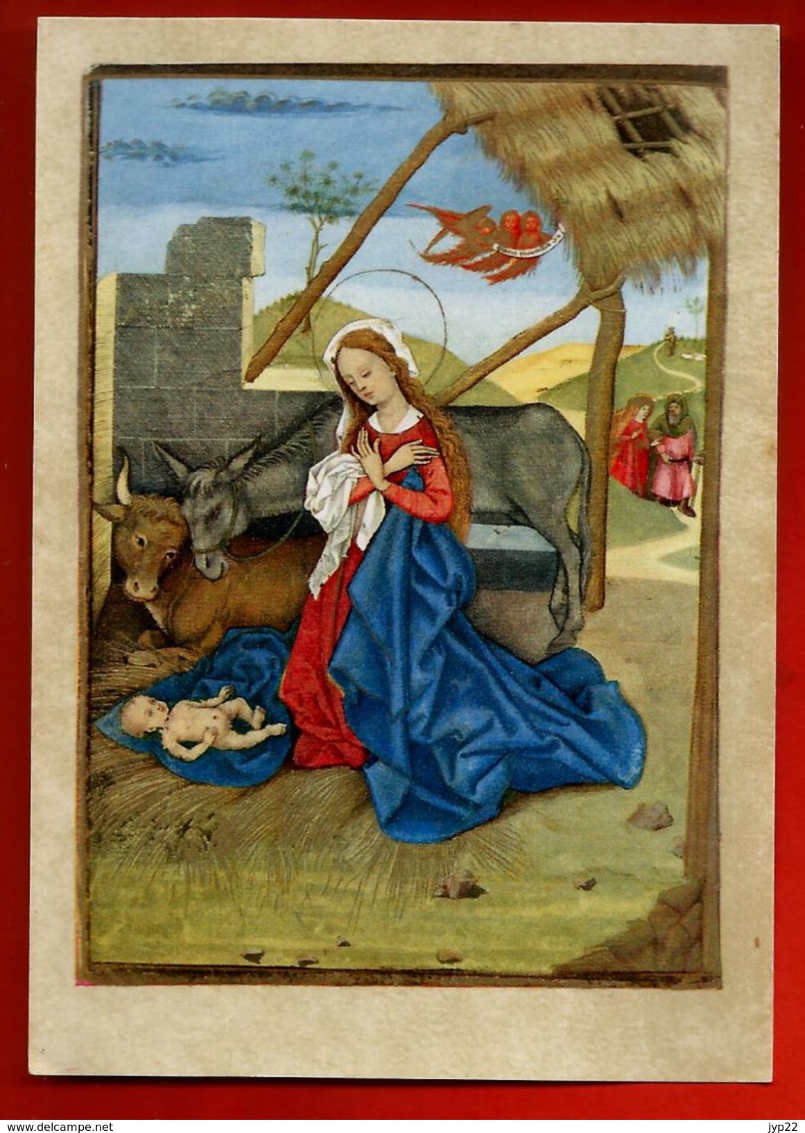 Image Pieuse Holy Card Ed Abbaye D' Encalcat Imp. Draeger 27 - Heures D'Angoulême - Crèche âne Boeuf Jésus Marie .. 1956 - Andachtsbilder