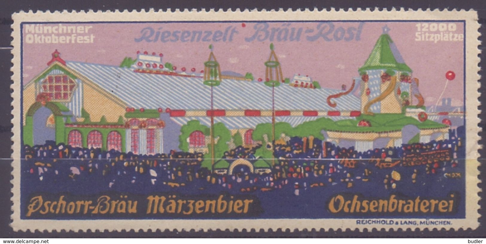 DEUTSCHLAND/GERMANY : Vignette/Cinderella - With Glue: §@§ Münchener Oktoberfest : Riesenzelt Bräu-Rosl §@§ : BIÈRE,BEER - Biere