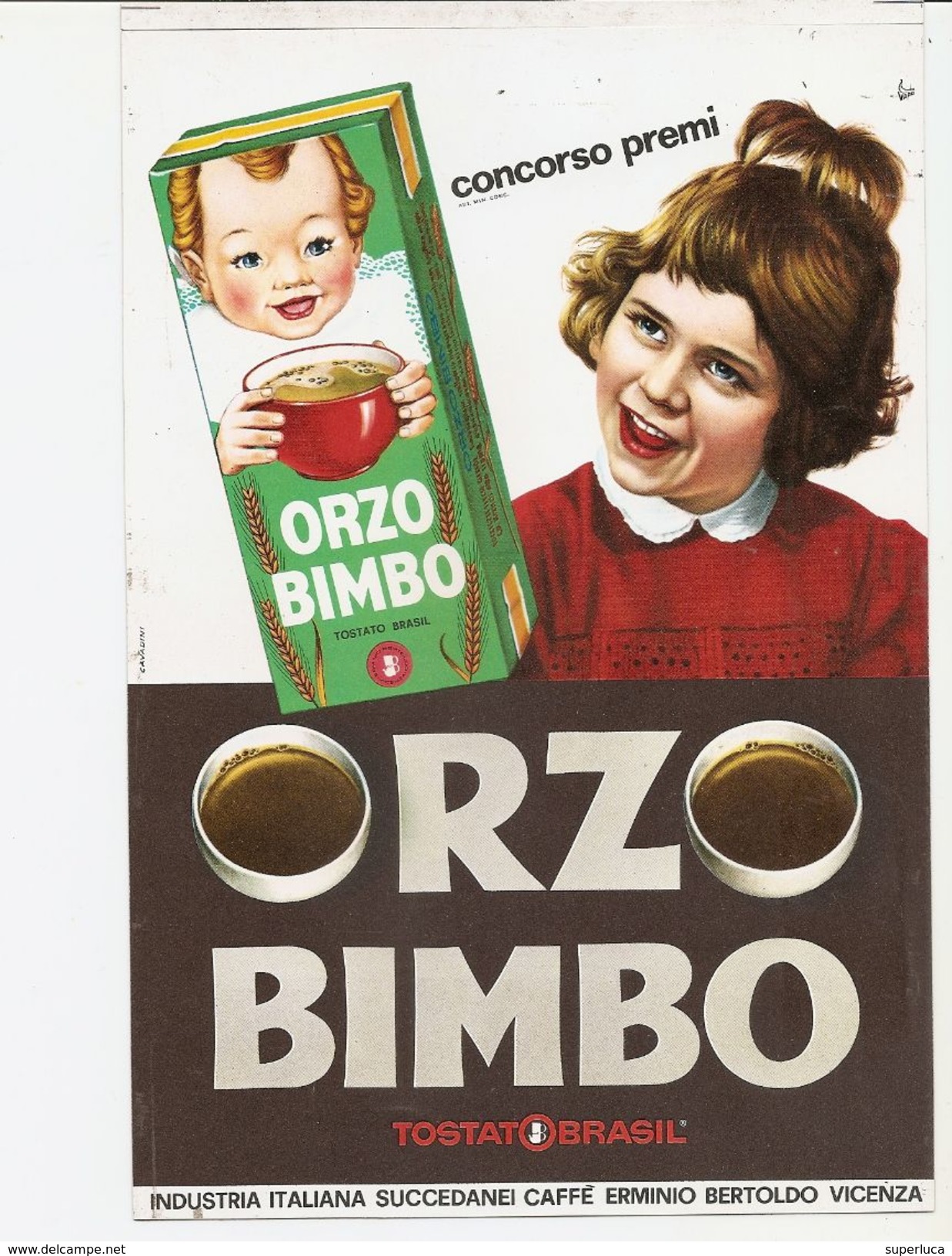 3-ORZO BIMBO-INDUSTRIA ITALIANI SUCCEDANEI CAFFE-ERMINO BERTOLDO-VICENZA-VETROFANIA-PERFETTA-VEDI DESCRIZIONE - Manifesti