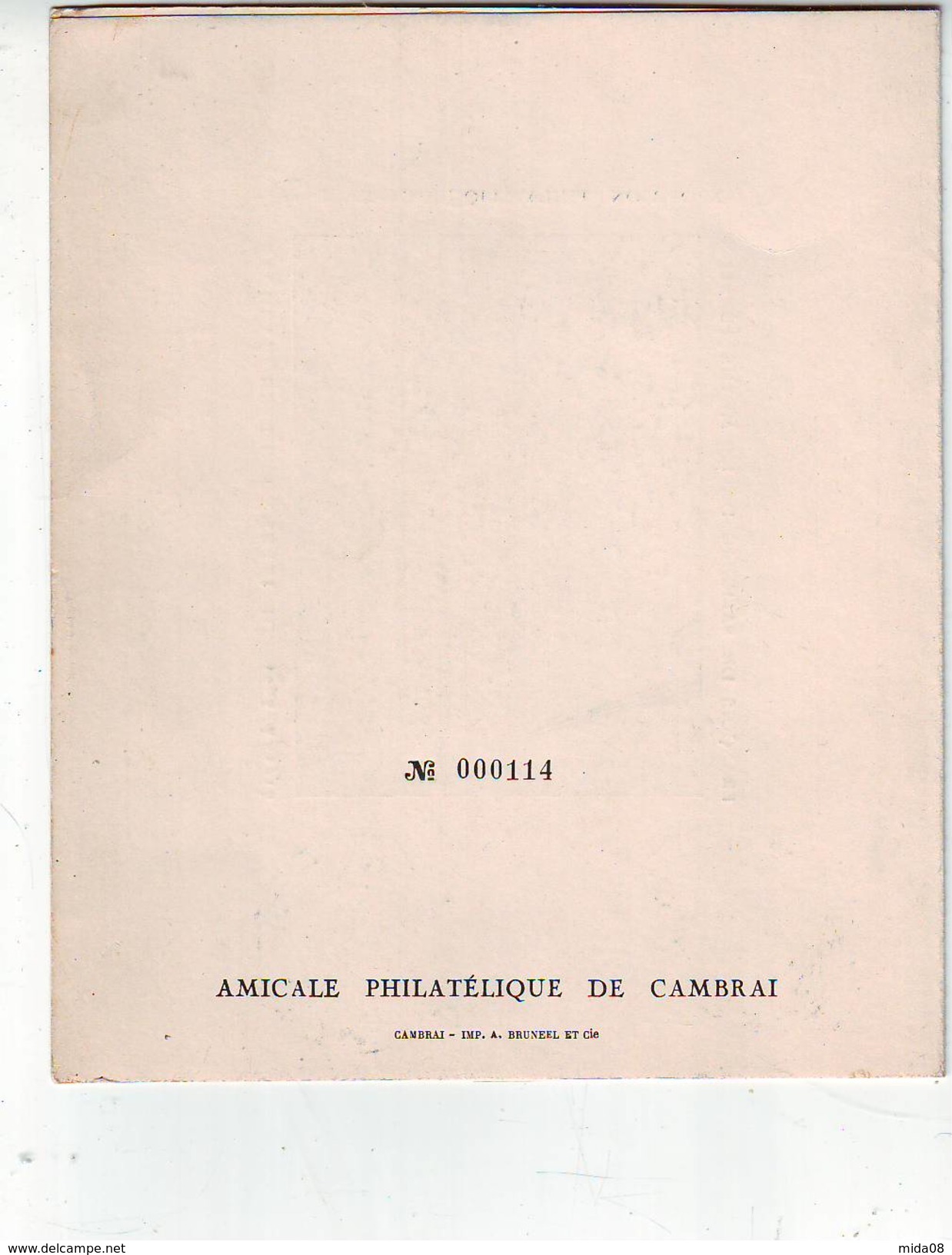 CACHET DE L'EXPOSITION PHILATELIQUE CAMBRAI 1947. FENELON . AMICALE PHILATELIQUE DU CAMBRESIS . Numéroté 000114 - Gedenkstempel