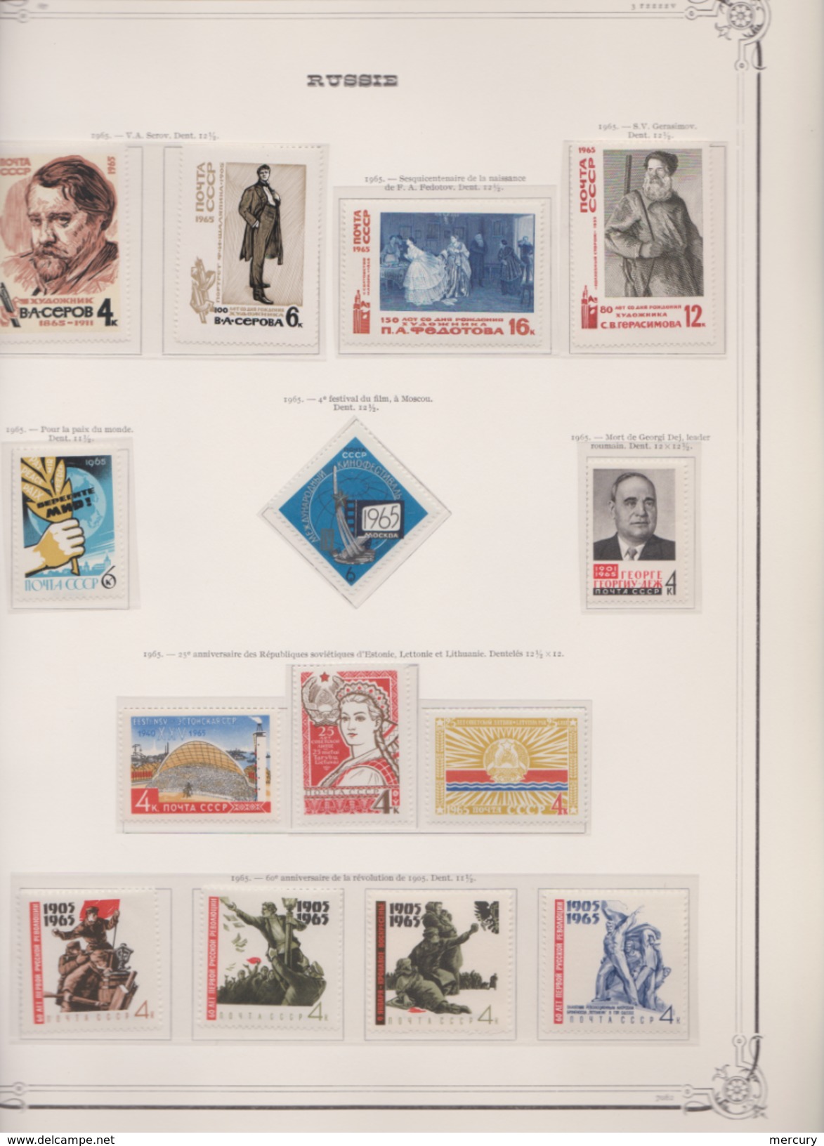 RUSSIE - Collection poste entre 1960 et 1992 - 99 scans