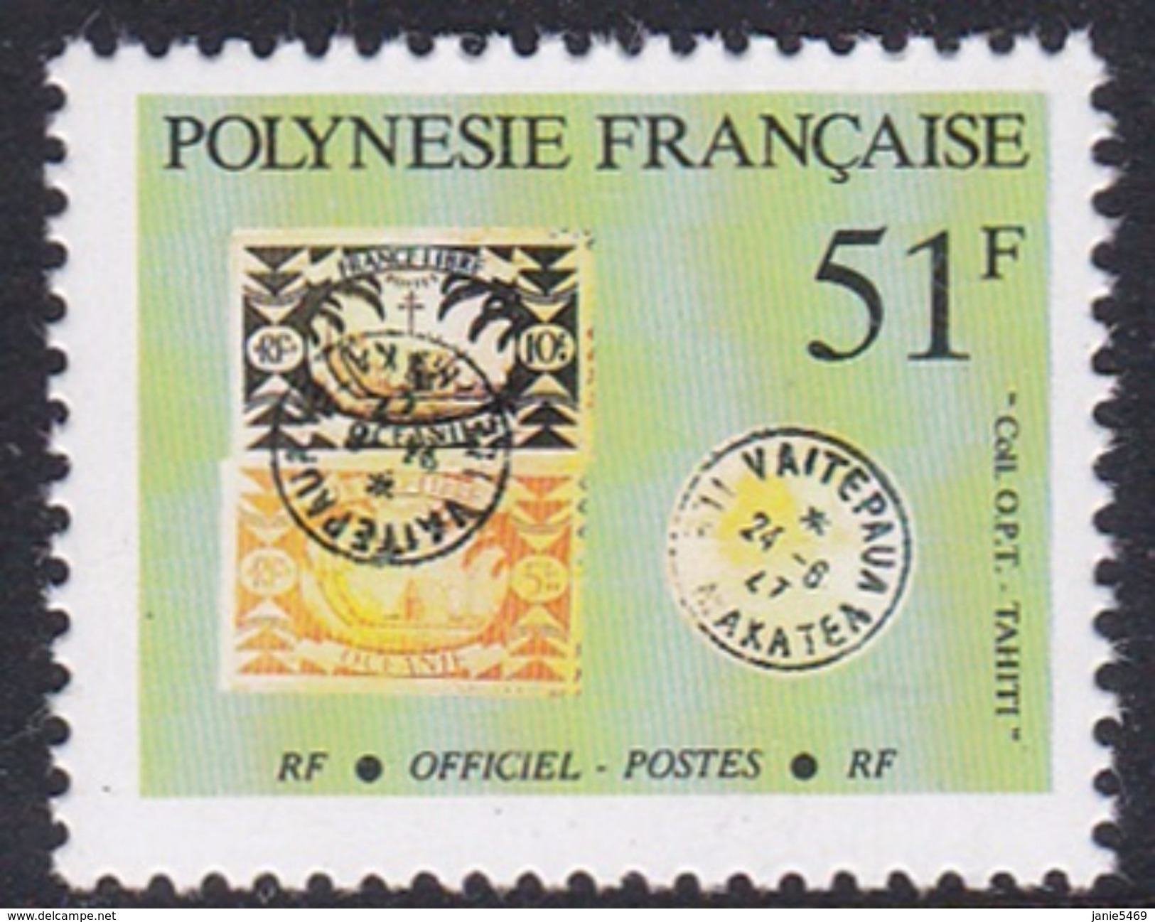 French Polynesia 1993 Official Stamp 51 Fr MNH - Unused Stamps