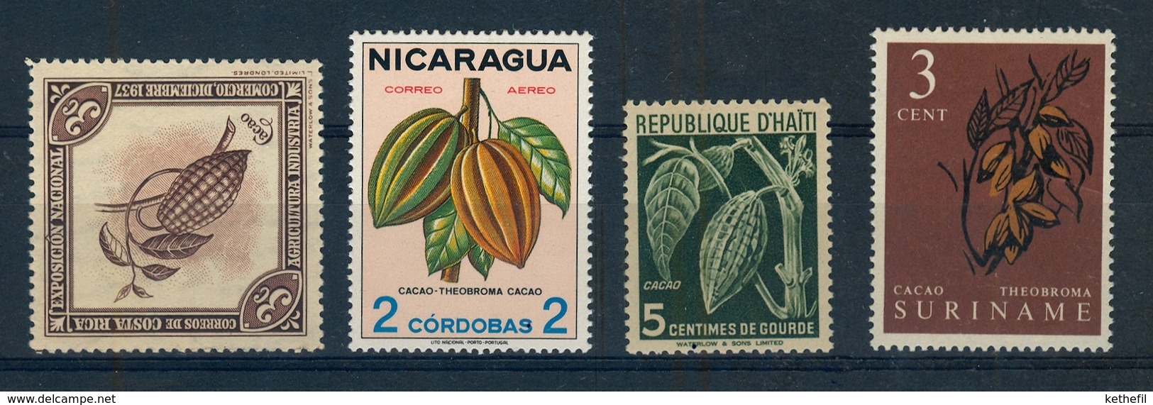 Chocolade/chocolate/chocolat Pod Stamps Costa Rica/nicaragua/Haiti/suriname - Collections (without Album)